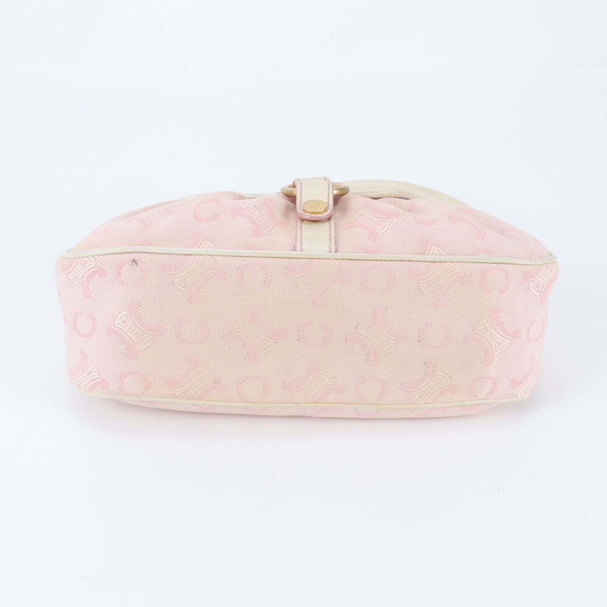 Celine Macadam Ivory Pink Leather Canvas Handbag Shoulder Bag (Pre-Owned)