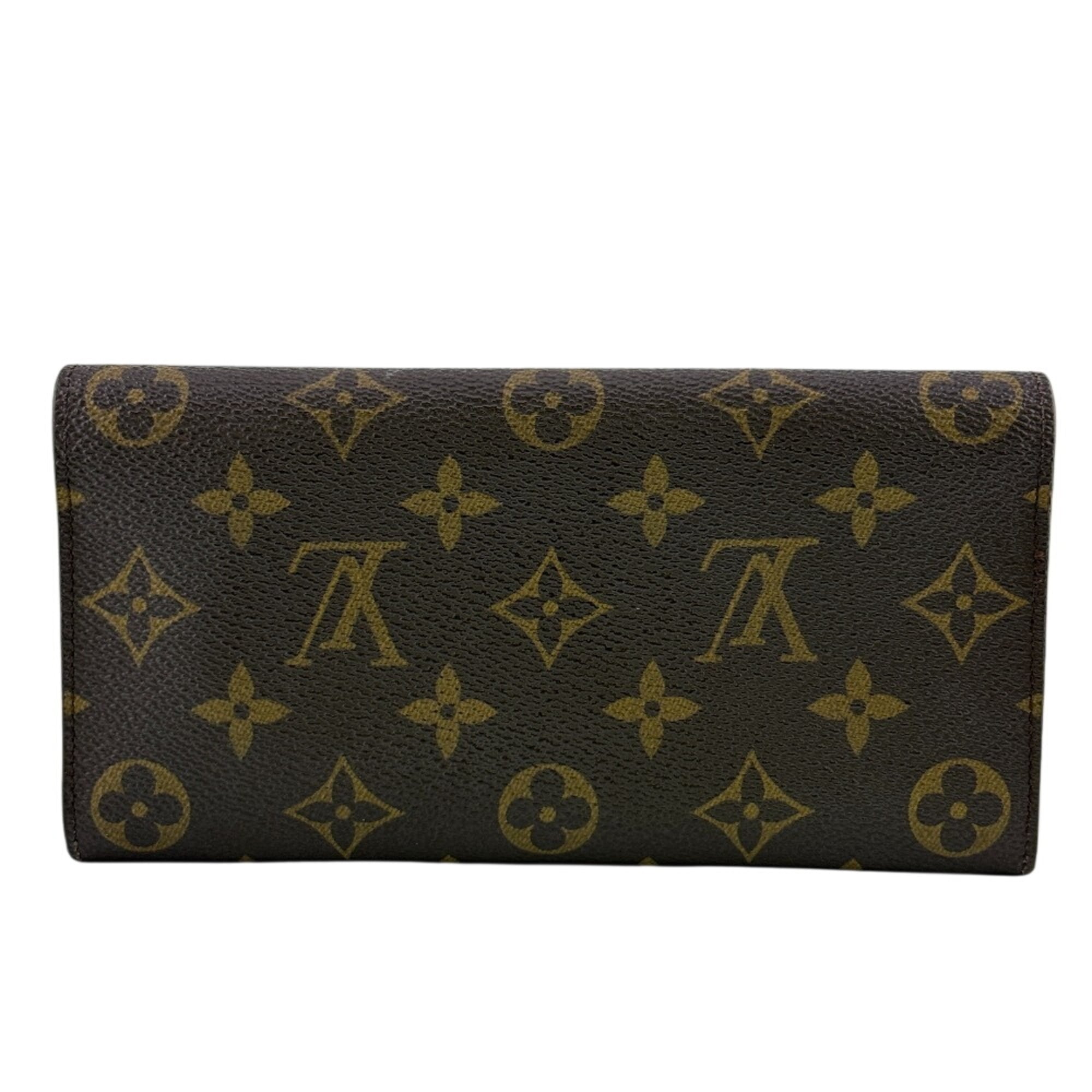Louis Vuitton Monogram Brown Monogram Red Color Monogram Long Wallet (Bi-Fold) (Pre-Owned)