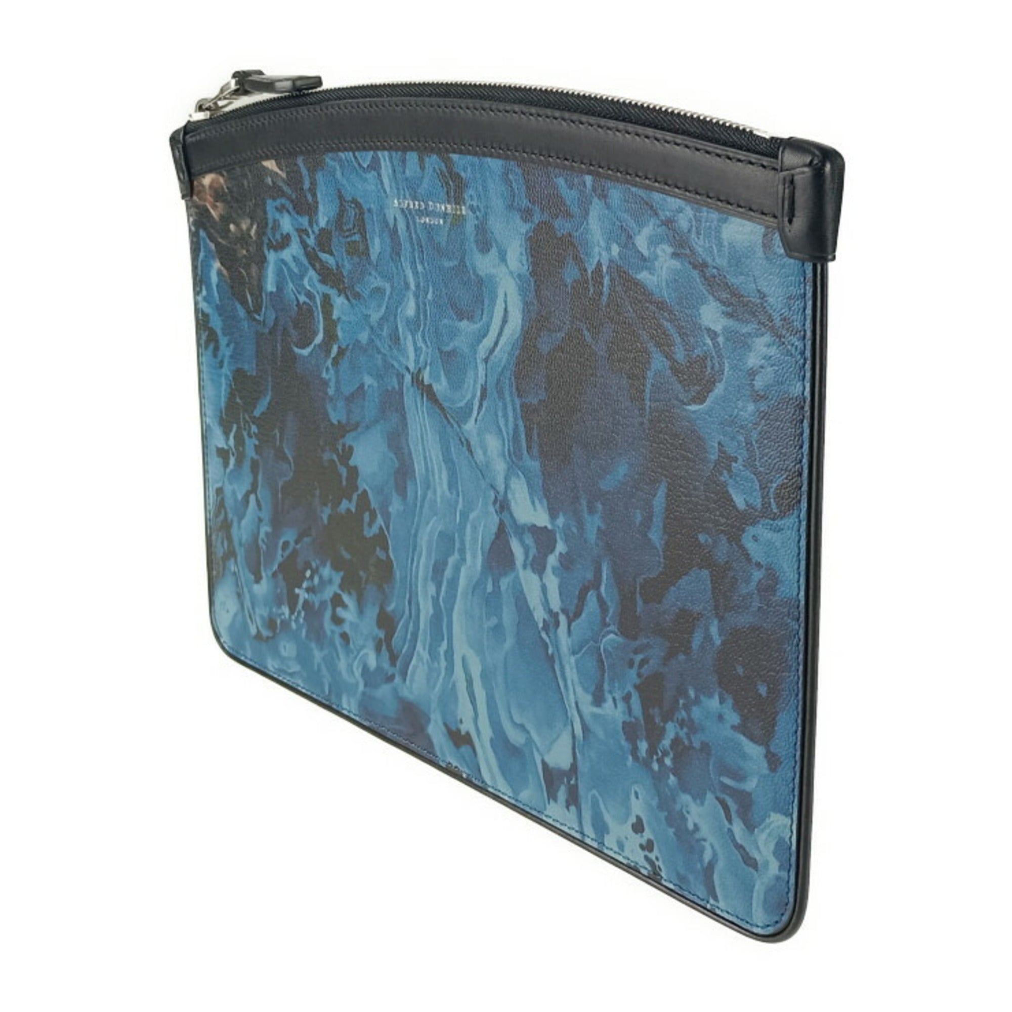 Dunhill Blue Leather Clutch Bag Pouch (Pre-Owned)