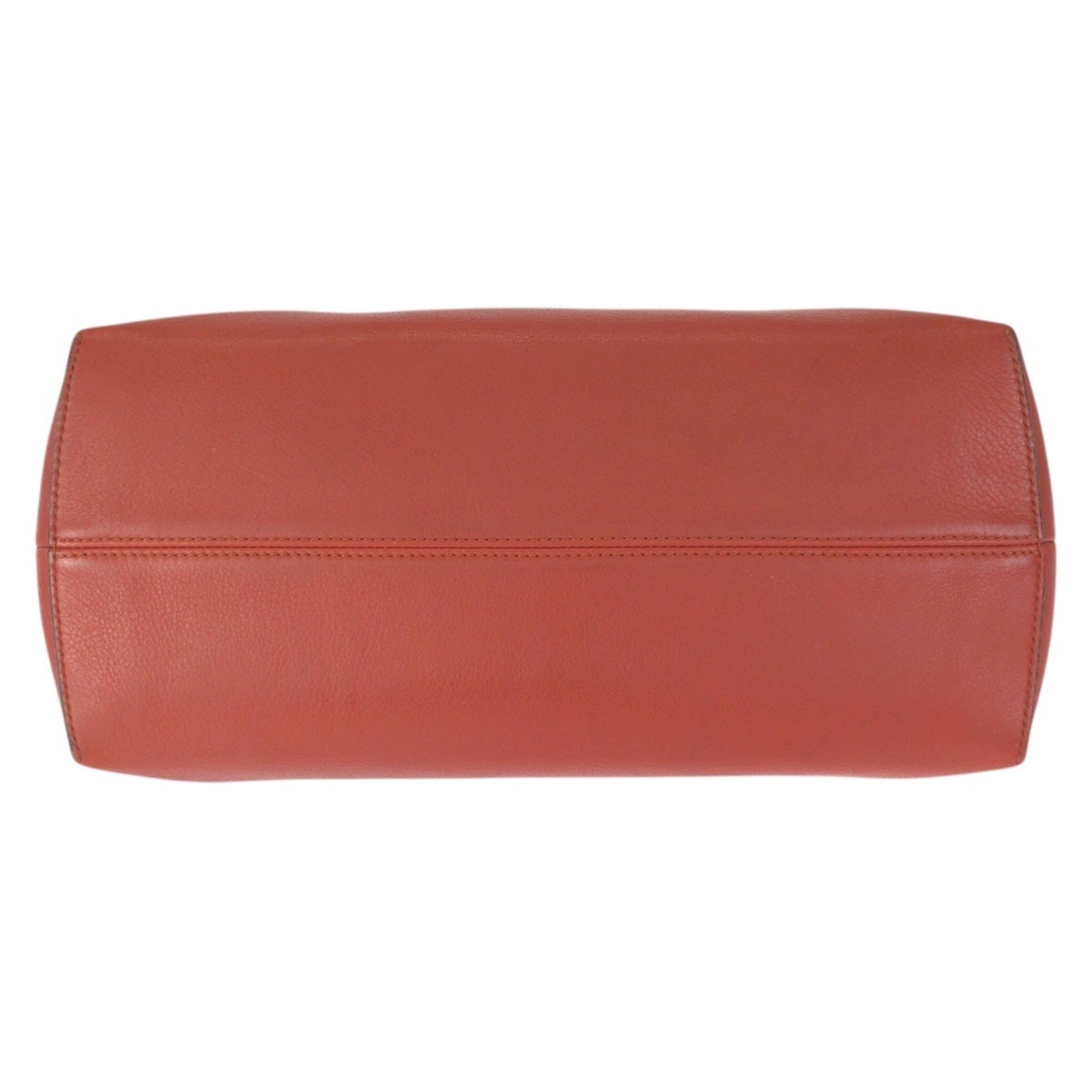 Fendi Brown Orange Leather Handbag Shoulder Bag (Pre-Owned)