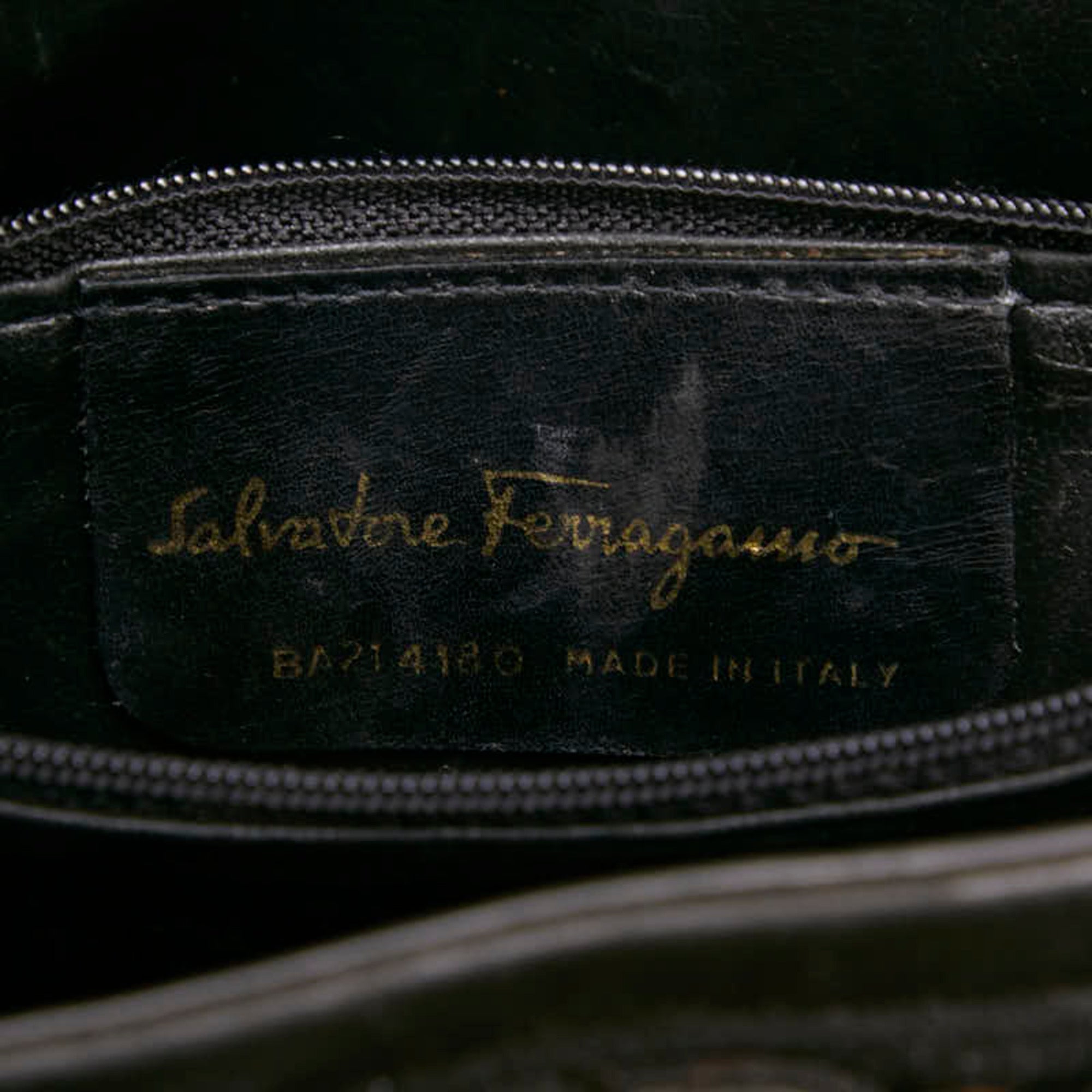 Salvatore Ferragamo Black Suede Leather Handbag (Pre-Owned)
