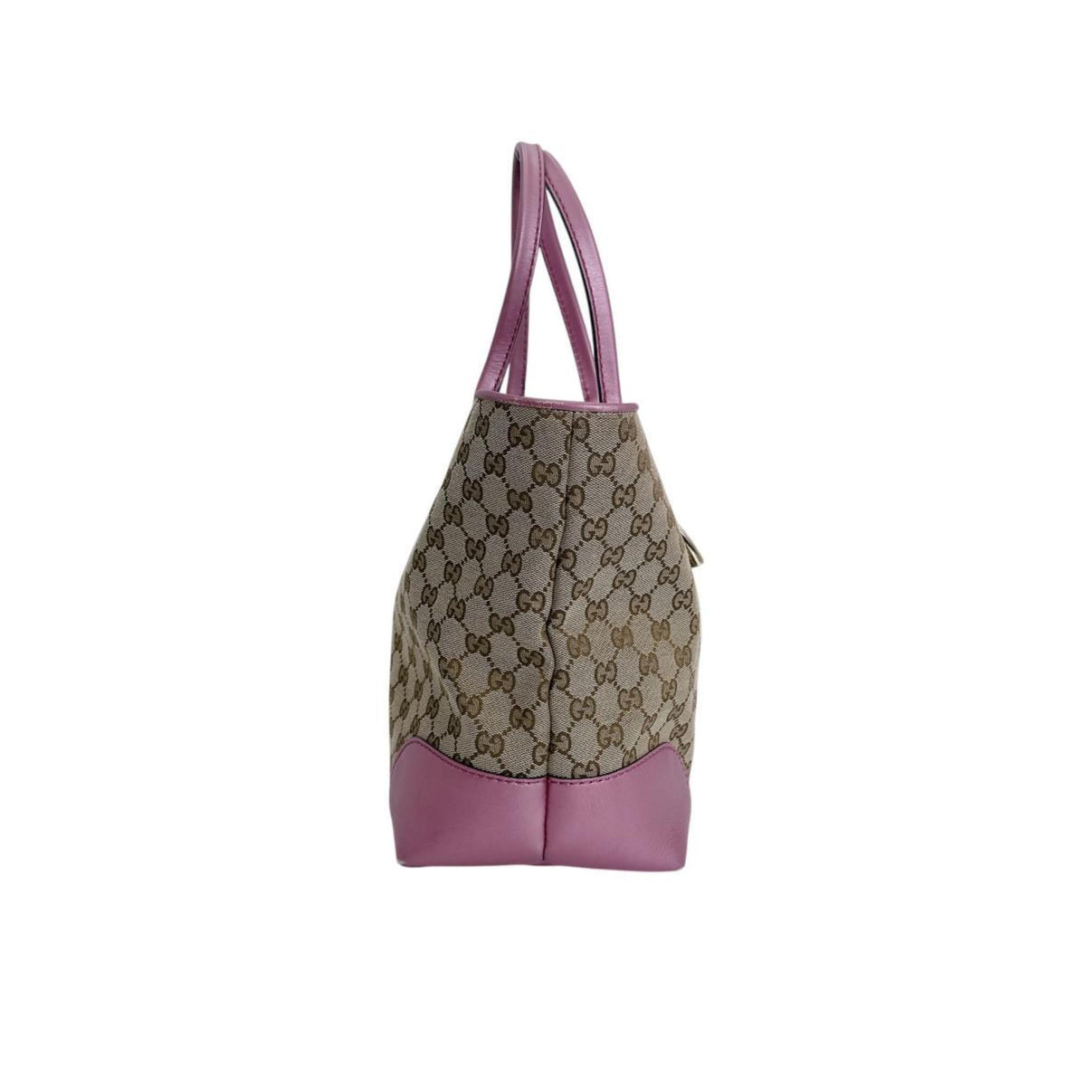 Gucci Brown Pink Gg Canvas Tote Bag (Pre-Owned)