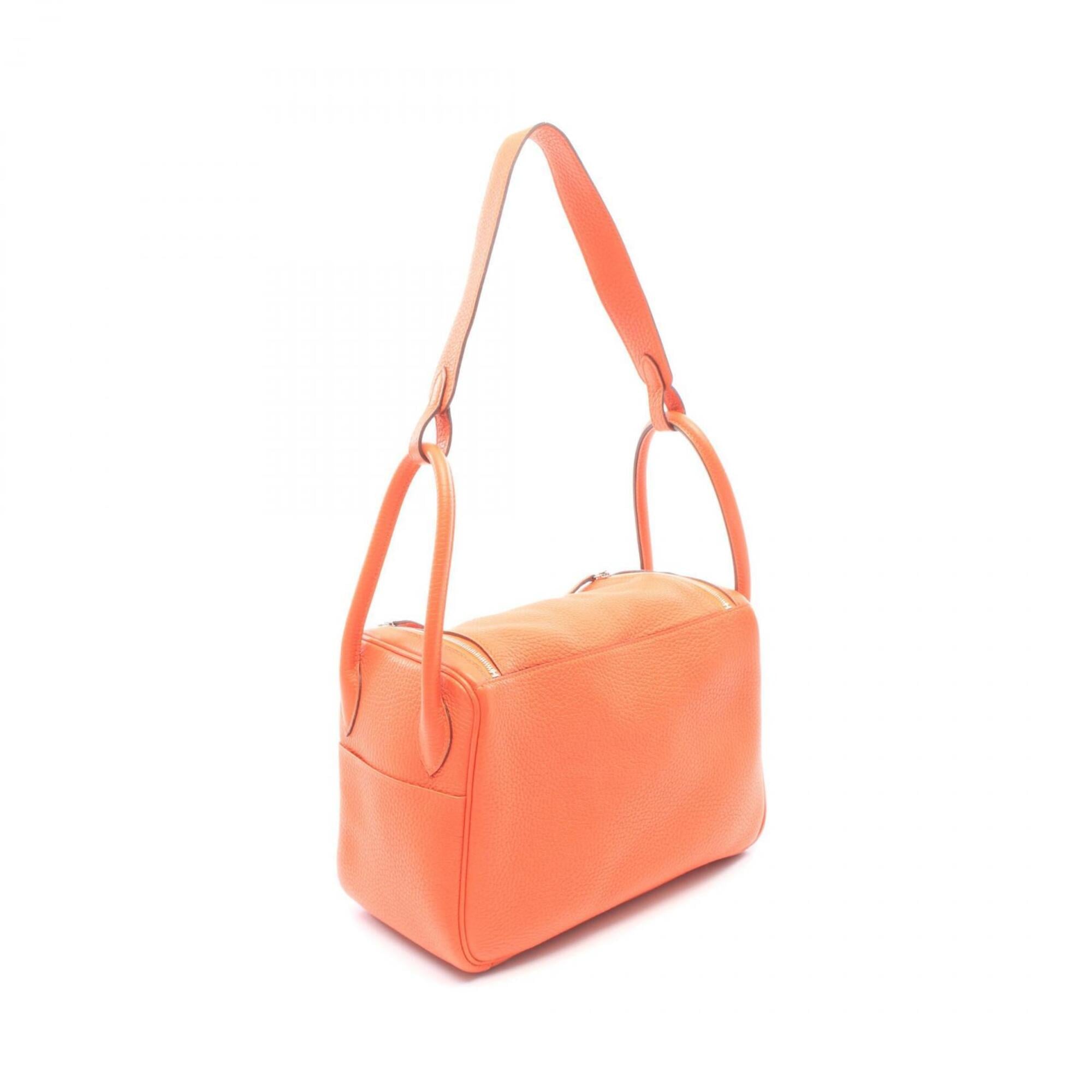 Hermes Orange Orange Poppy Taurillon Clemence Leather Handbag Shoulder Bag (Pre-Owned)