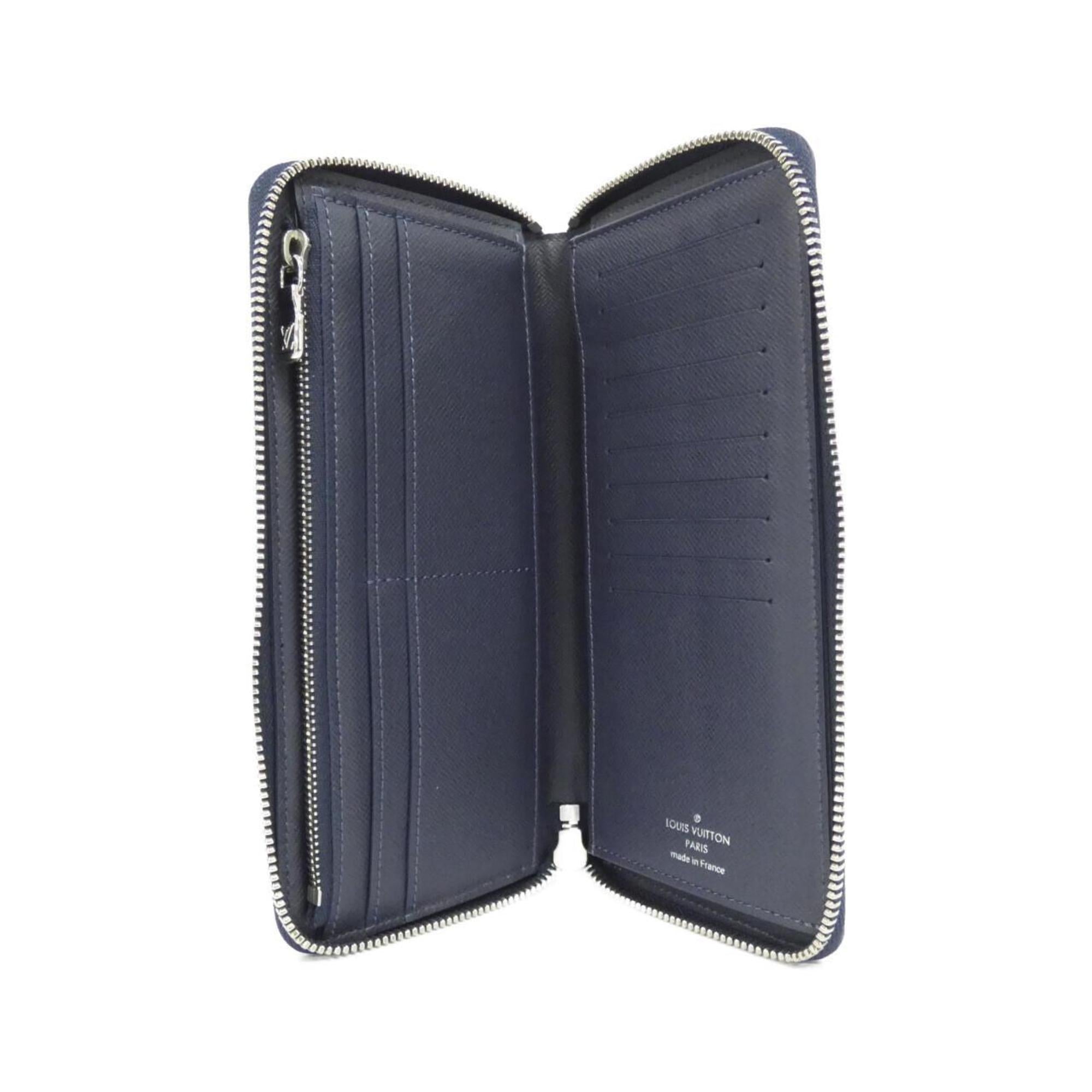 Louis Vuitton Blue Marine Leather Long Wallet (Bi-Fold) (Pre-Owned)