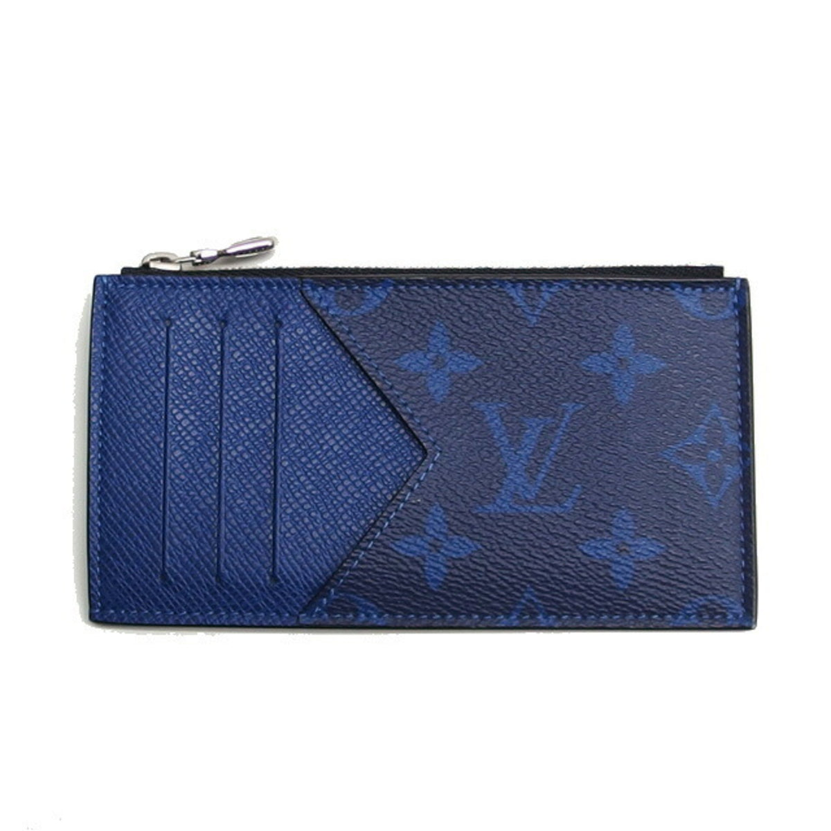 Louis Vuitton Blue Cobalt Monogram Canvas Taiga Leather Leather Coin Purse/Coin Case (Pre-Owned)