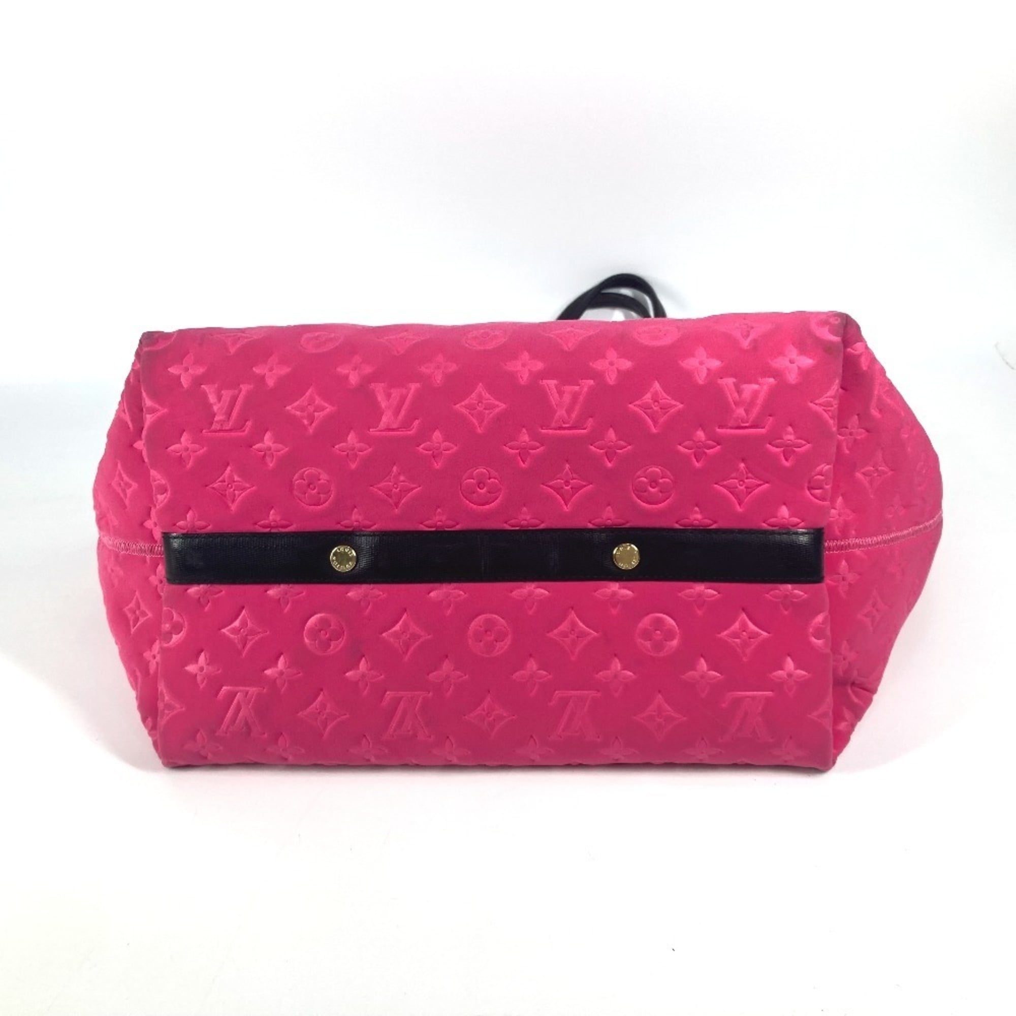 Louis Vuitton Black Pink Microfiber Shoulder Bag Tote Bag (Pre-Owned)