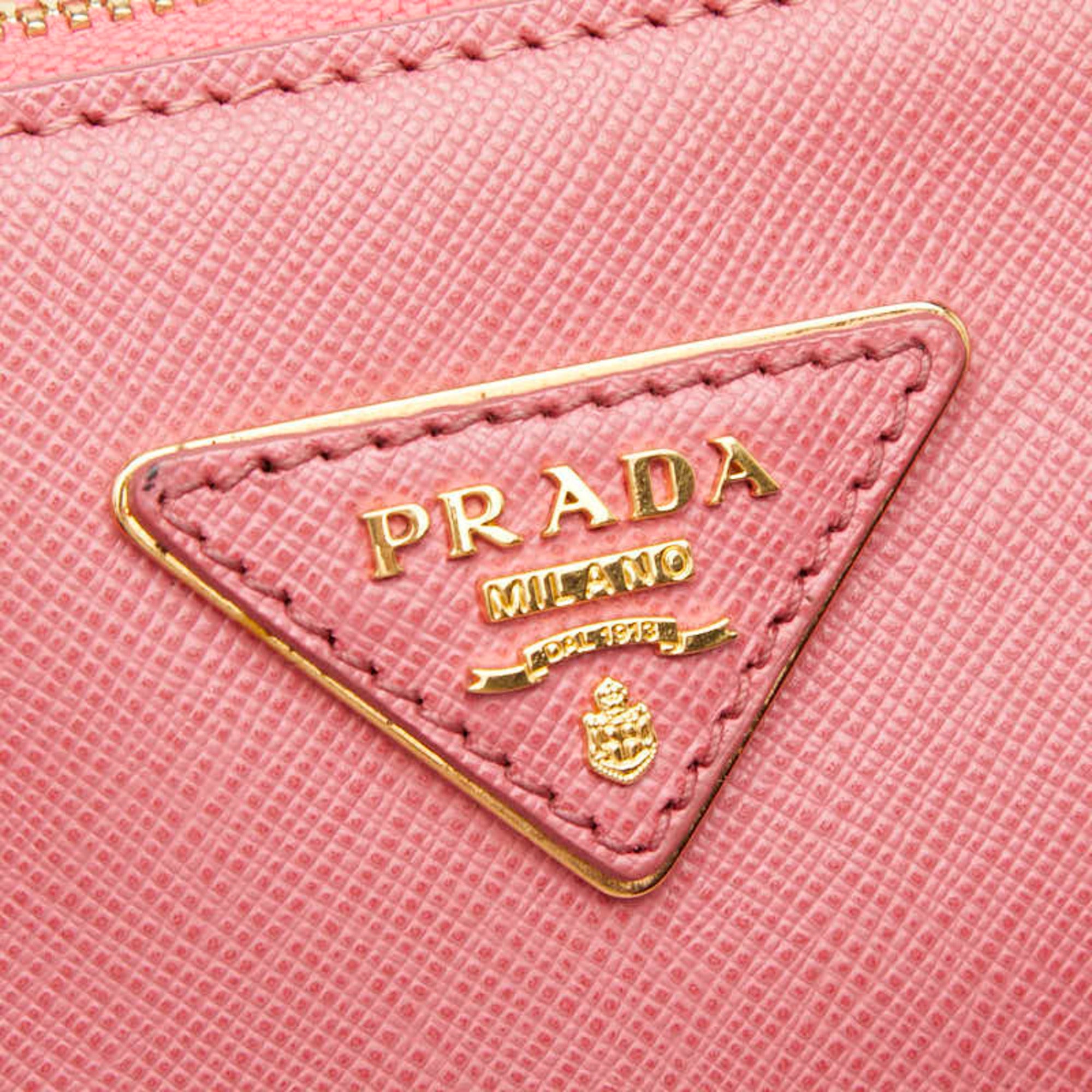 Prada Pink Leather Handbag Shoulder Bag (Pre-Owned)