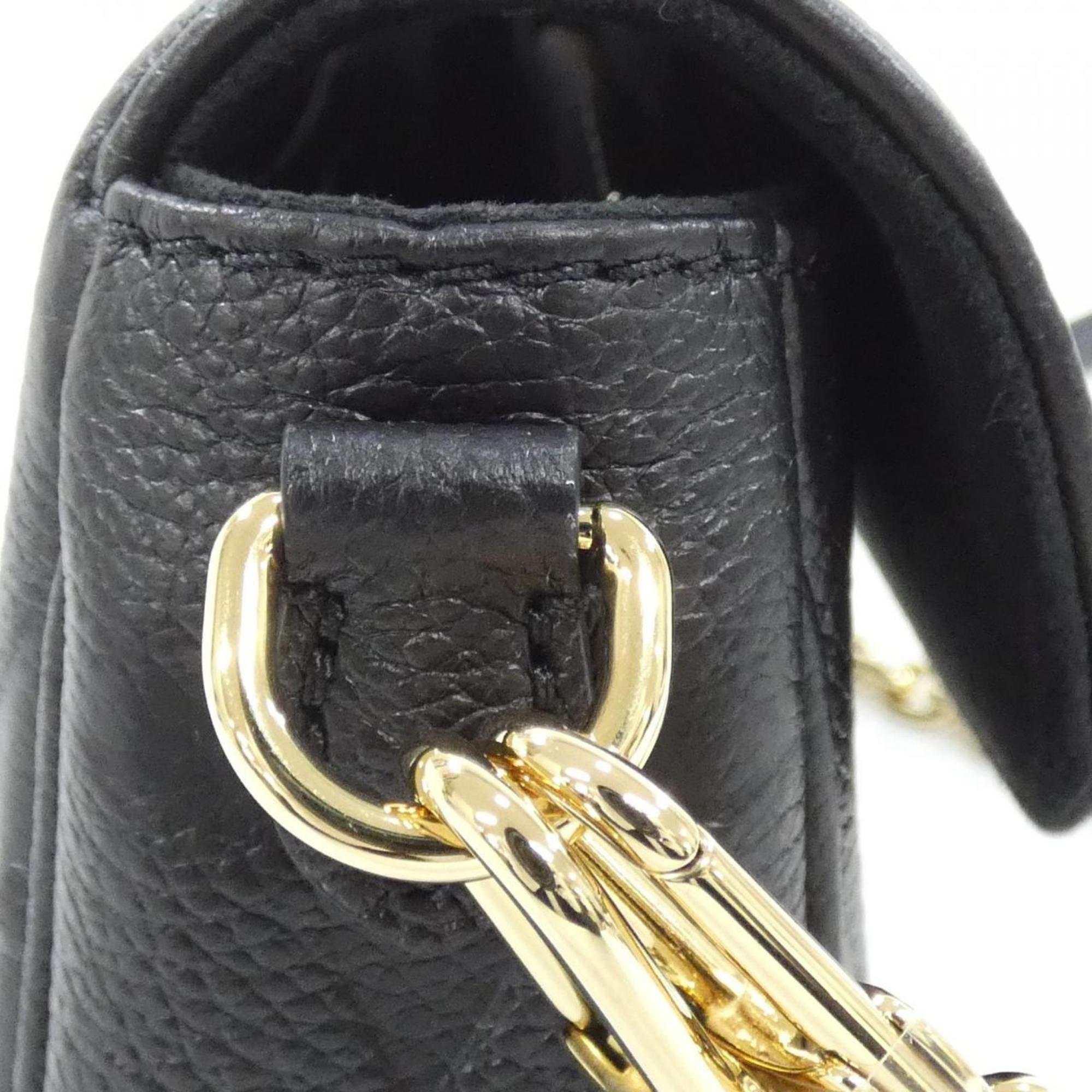 Louis Vuitton Black Leather Shoulder Bag (Pre-Owned)