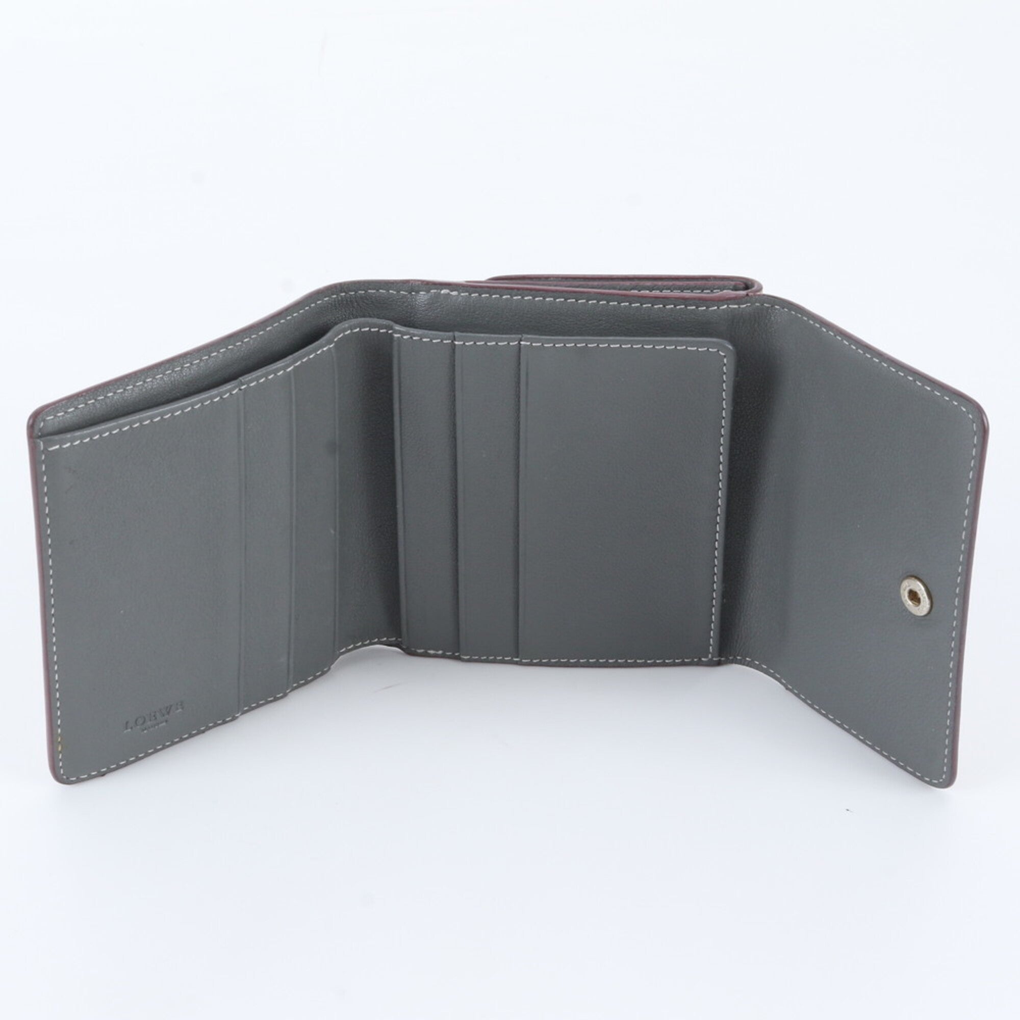 Loewe Beige Leather Coated Canvas Wallet (Tri-Fold) (Pre-Owned)