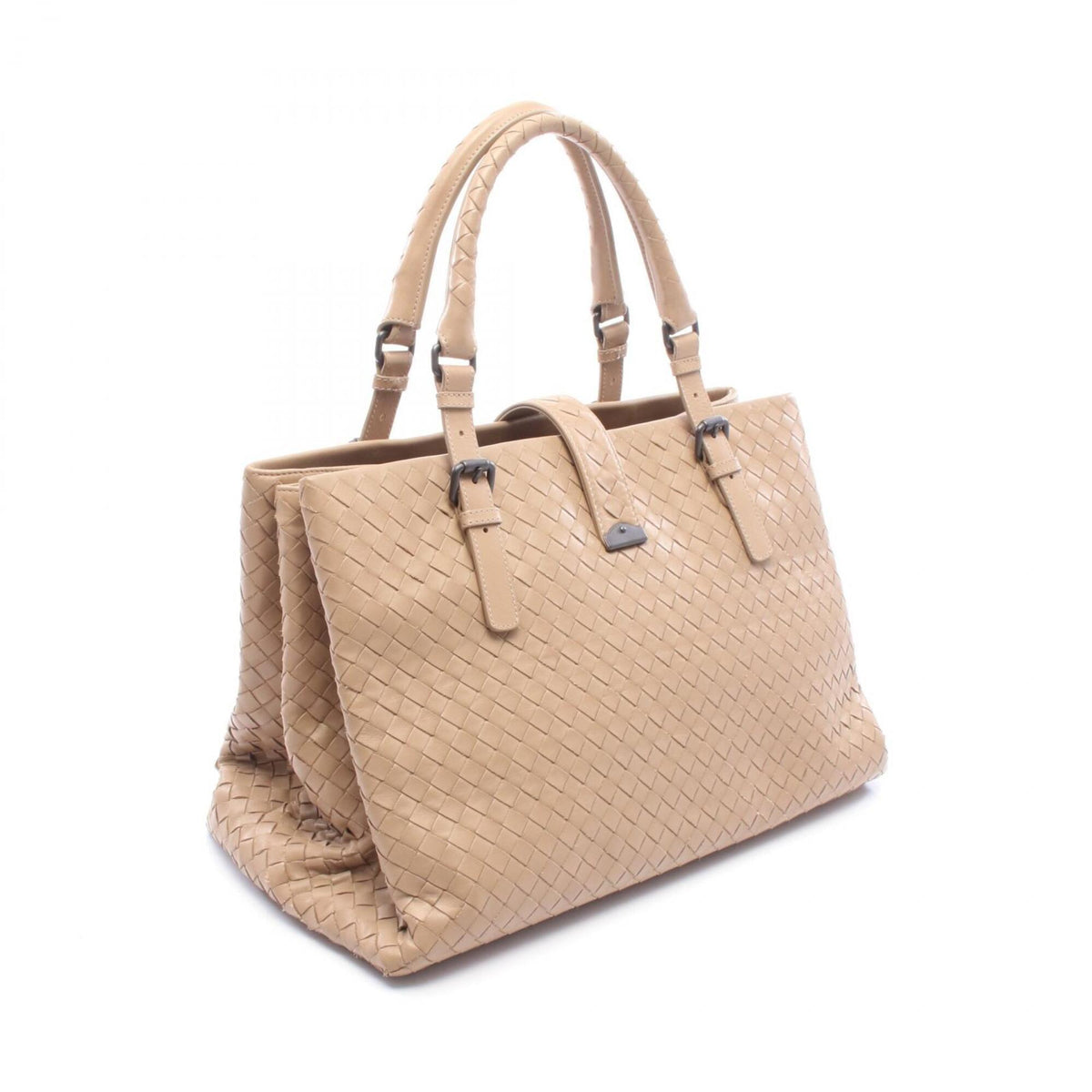 Bottega Veneta Intrecciato Beige Leather Handbag (Pre-Owned)