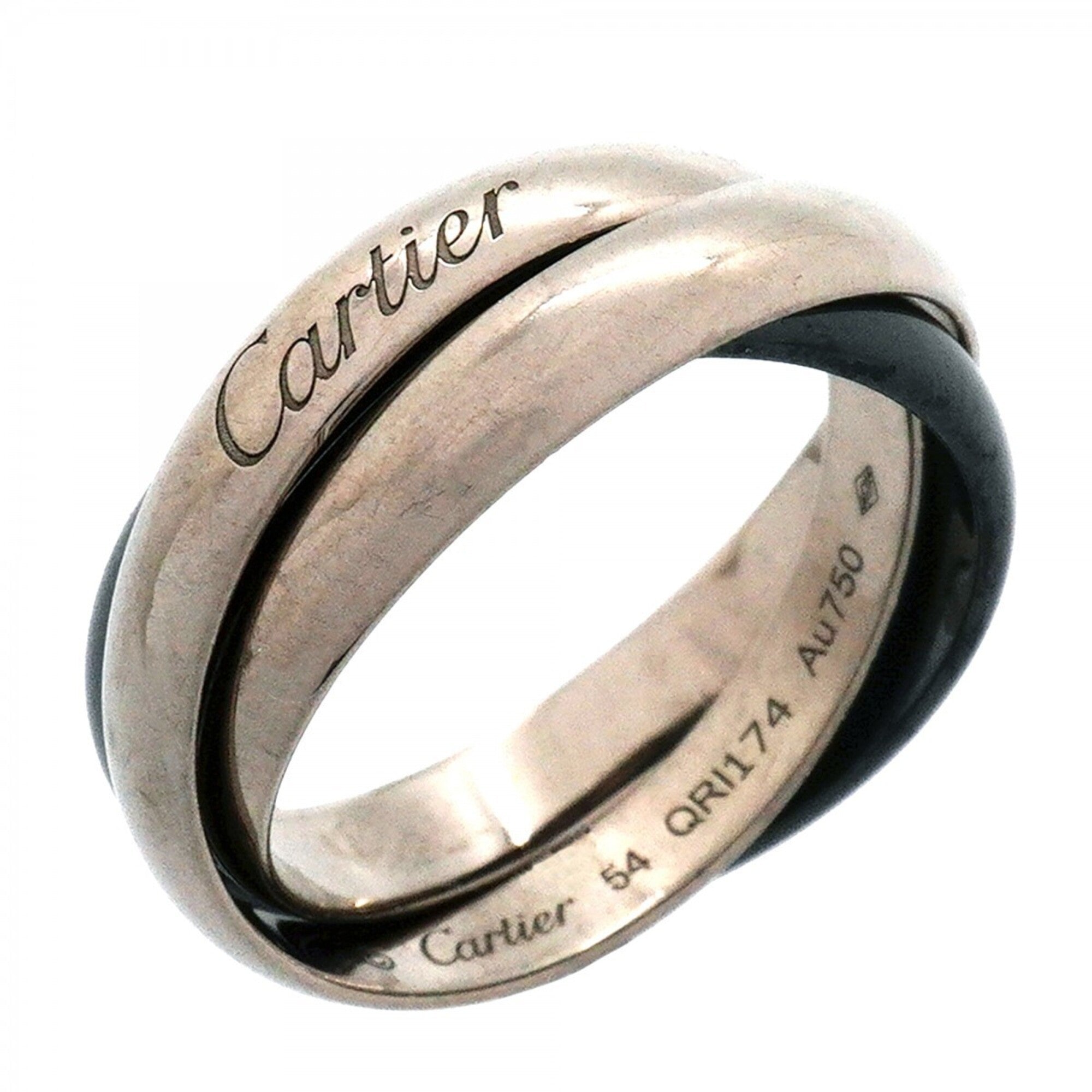 Cartier Black White Gold (18K) Ceramic Band Ring (Pre-Owned)