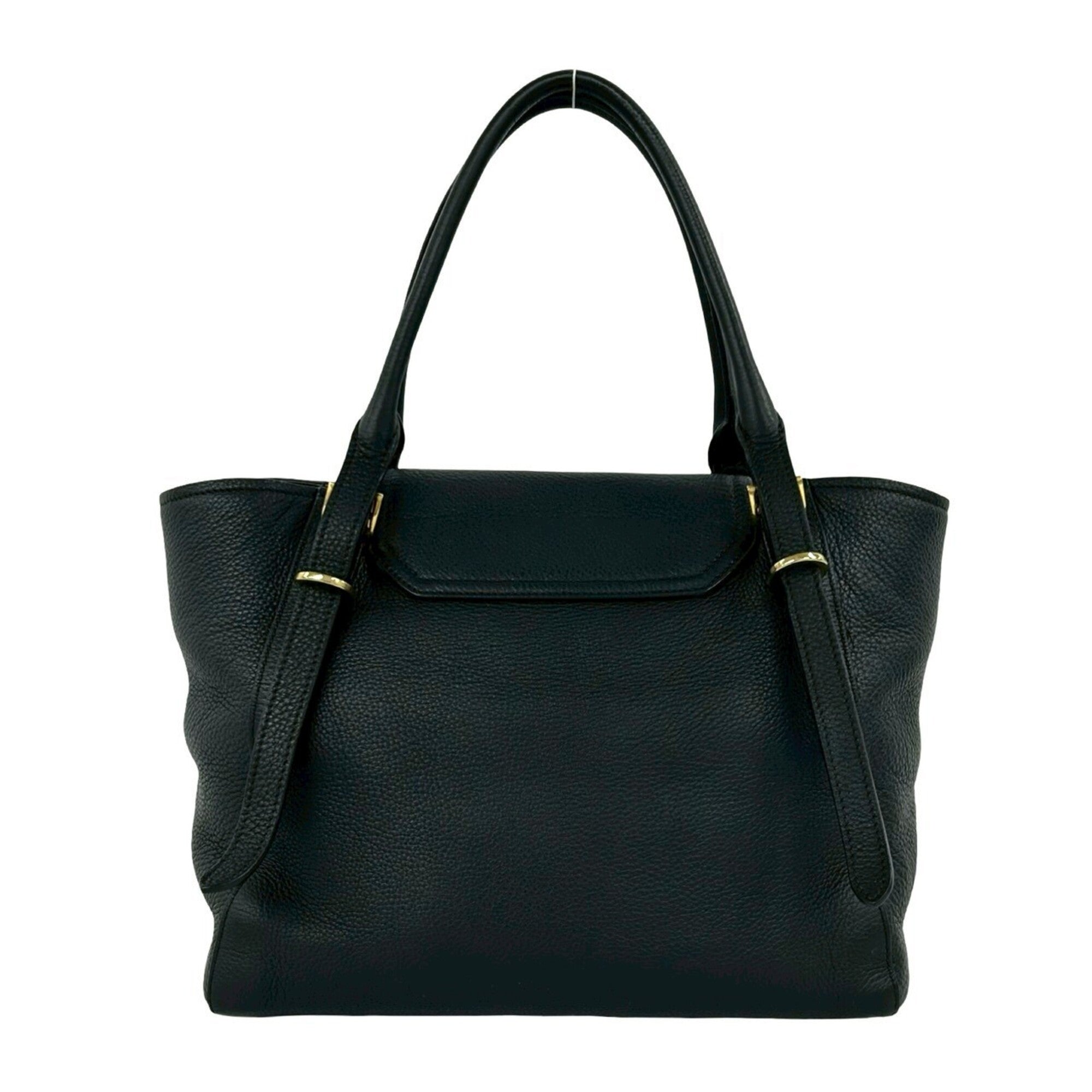 Prada Black Leather Handbag Shoulder Bag Tote Bag (Pre-Owned)