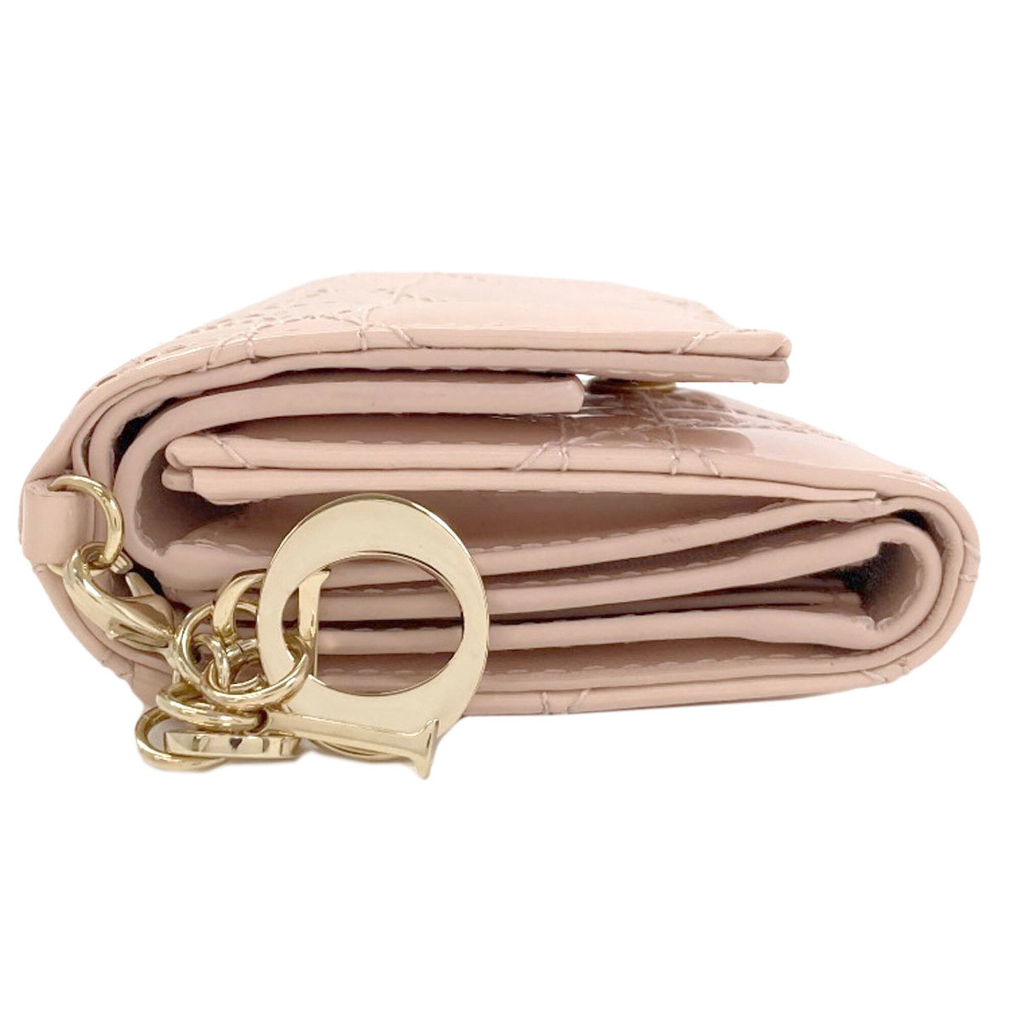 Christian Dior Pink Patent Leather Wallet (Bi-Fold) (Pre-Owned)