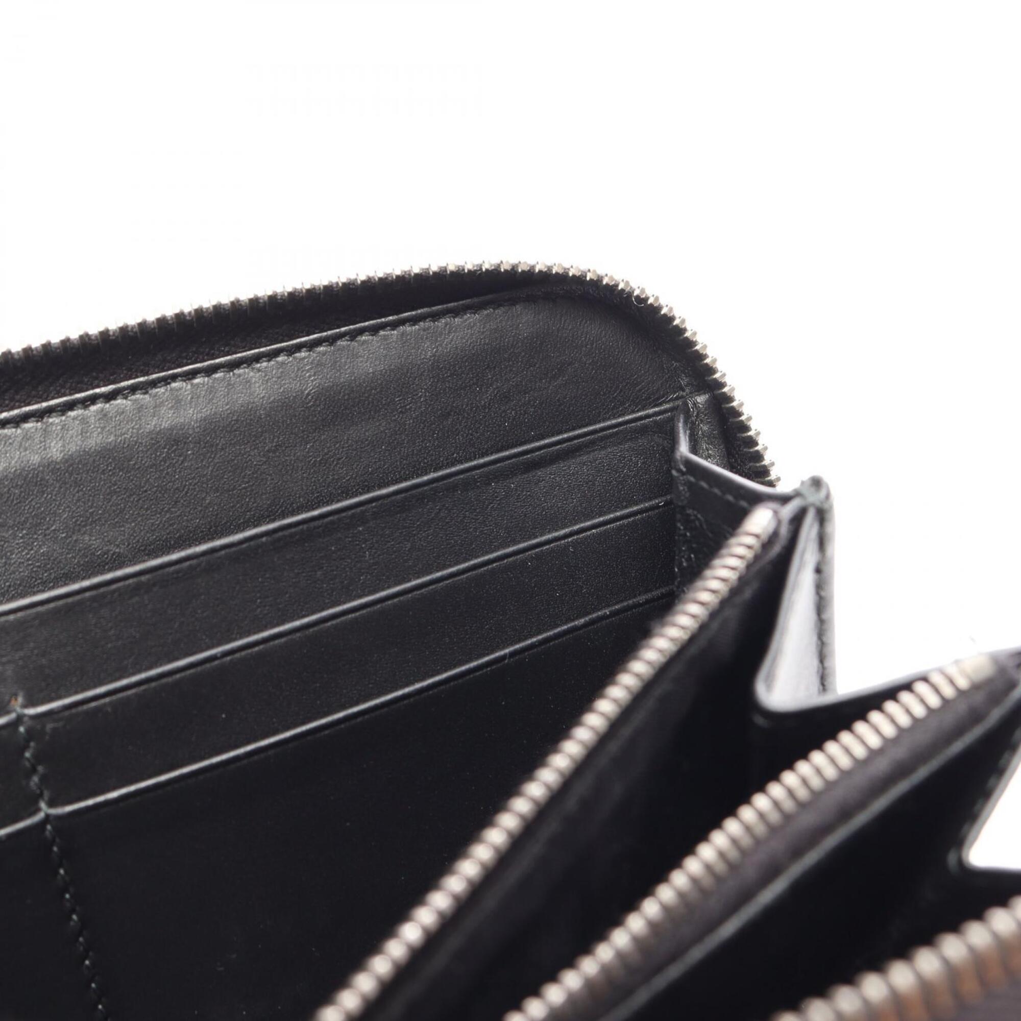 Bottega Veneta Black Leather Long Wallet (Bi-Fold) (Pre-Owned)