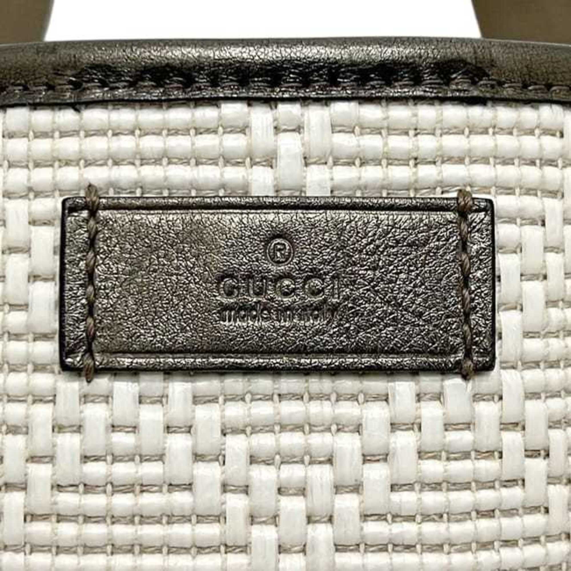 Gucci Beige White Pvc Leather Tote Bag (Pre-Owned)
