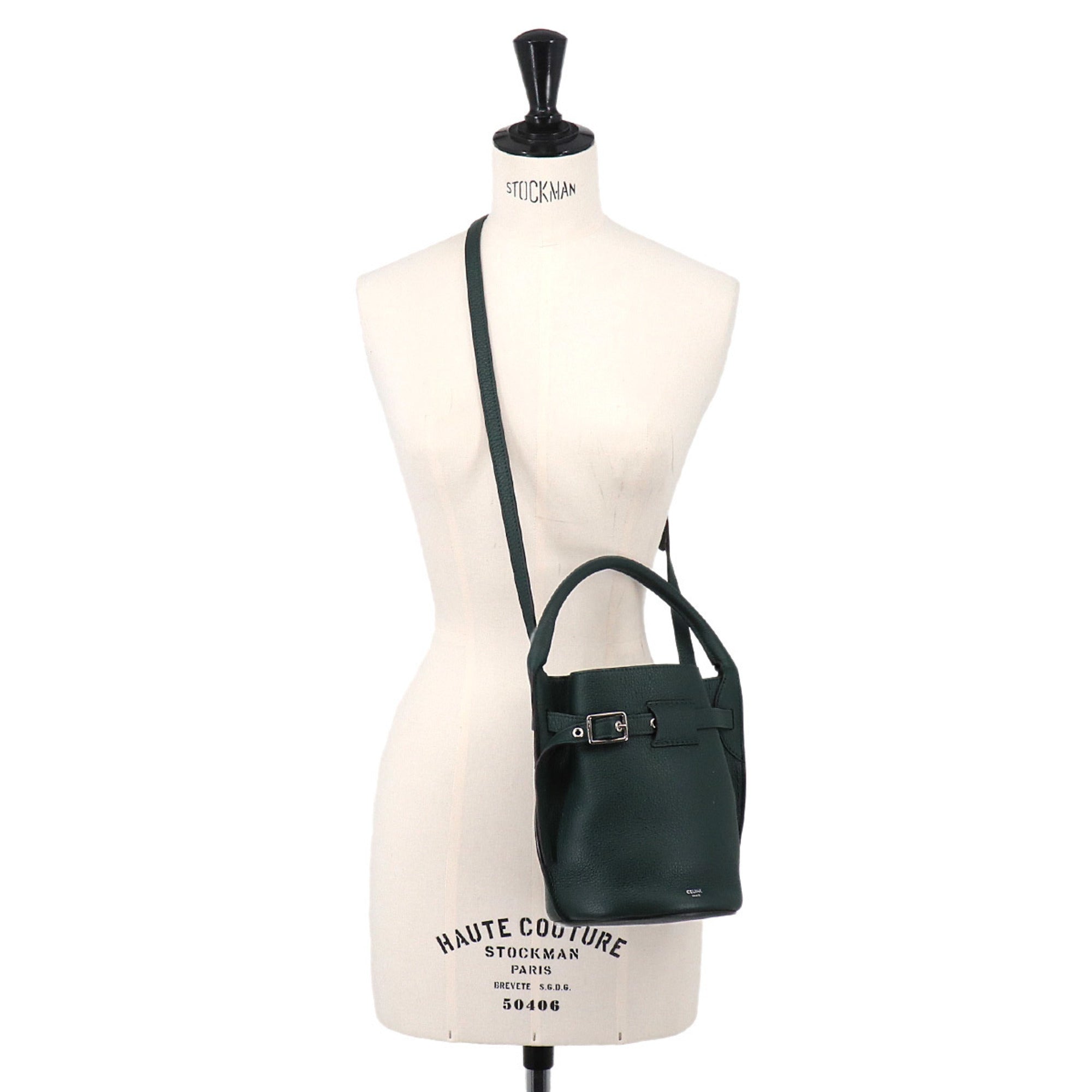 Celine Dark Green Leather Handbag (Pre-Owned)