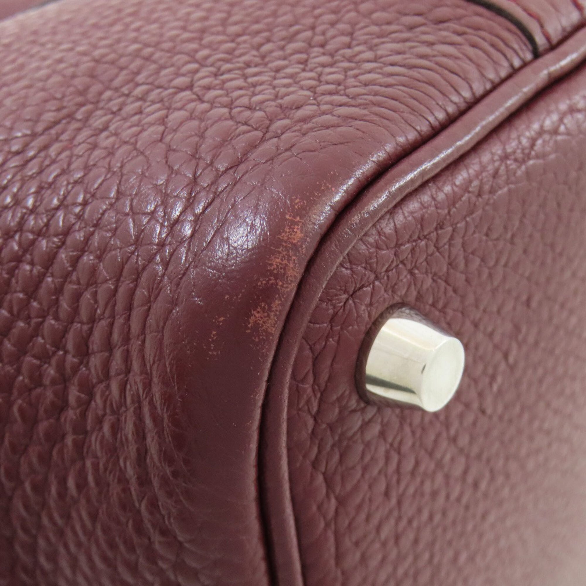 Hermes Picotin Bordeaux Taurillon Clemence Leather Handbag (Pre-Owned)