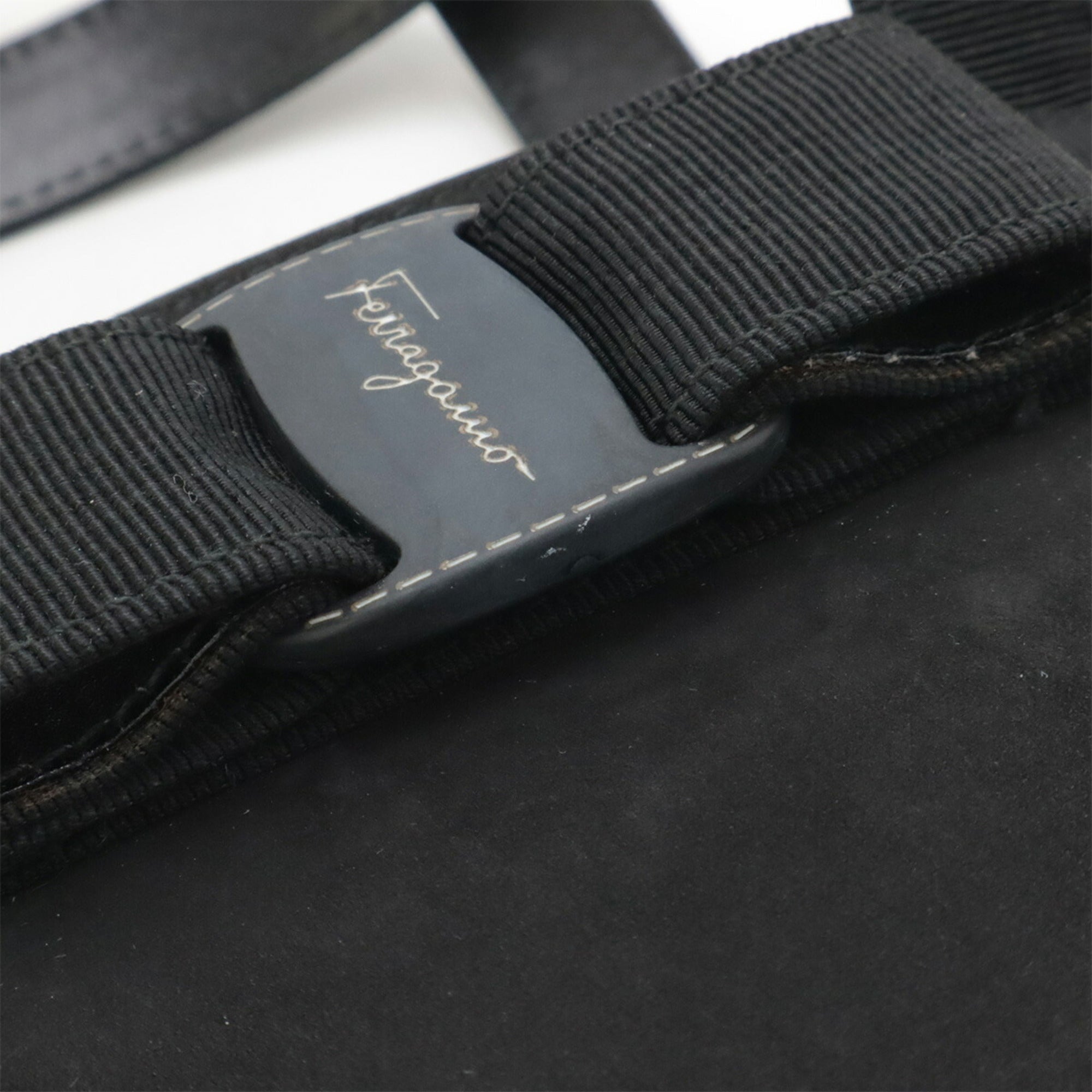Salvatore Ferragamo Black Suede Handbag (Pre-Owned)