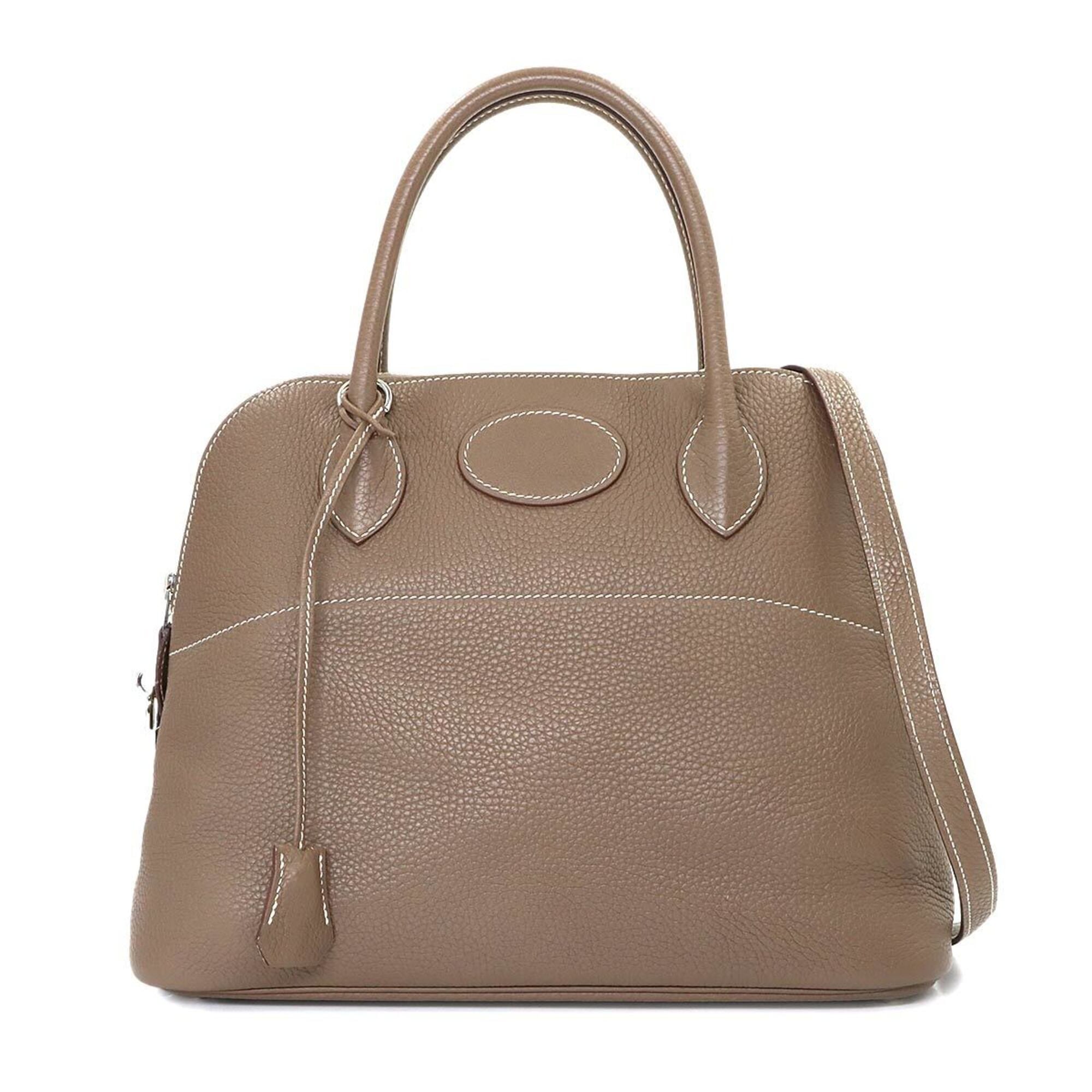 Hermes Etoupe Gray Taurillon Clemence Leather Handbag (Pre-Owned)