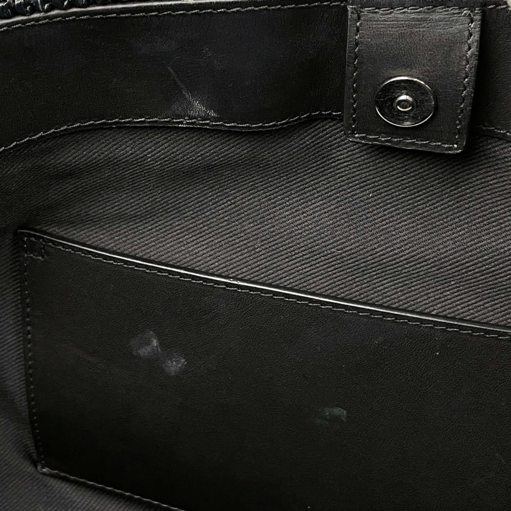 Saint Laurent Black Fabric Leather Tote Bag (Pre-Owned)