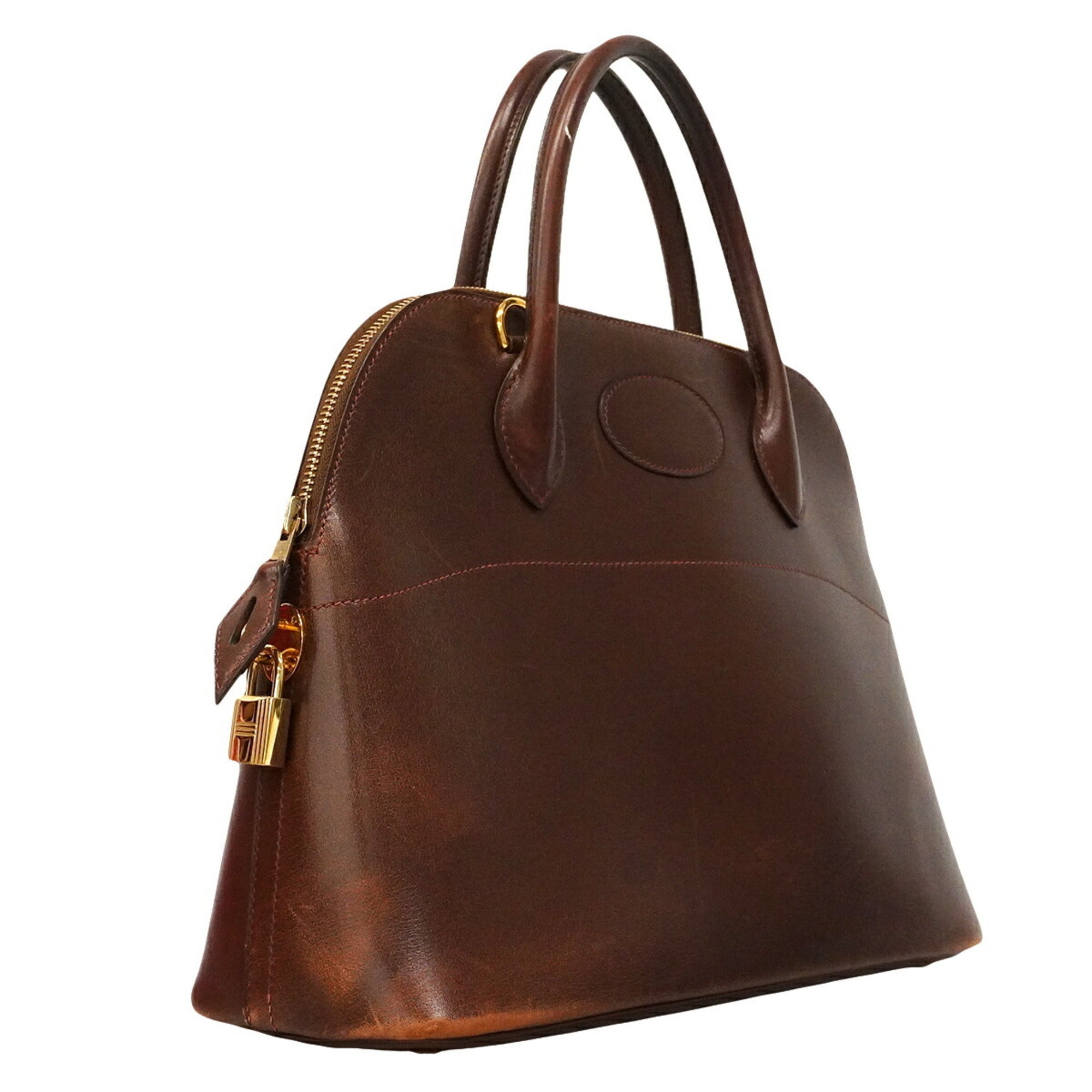 Hermes Brown Box Calf Leather Handbag (Pre-Owned)