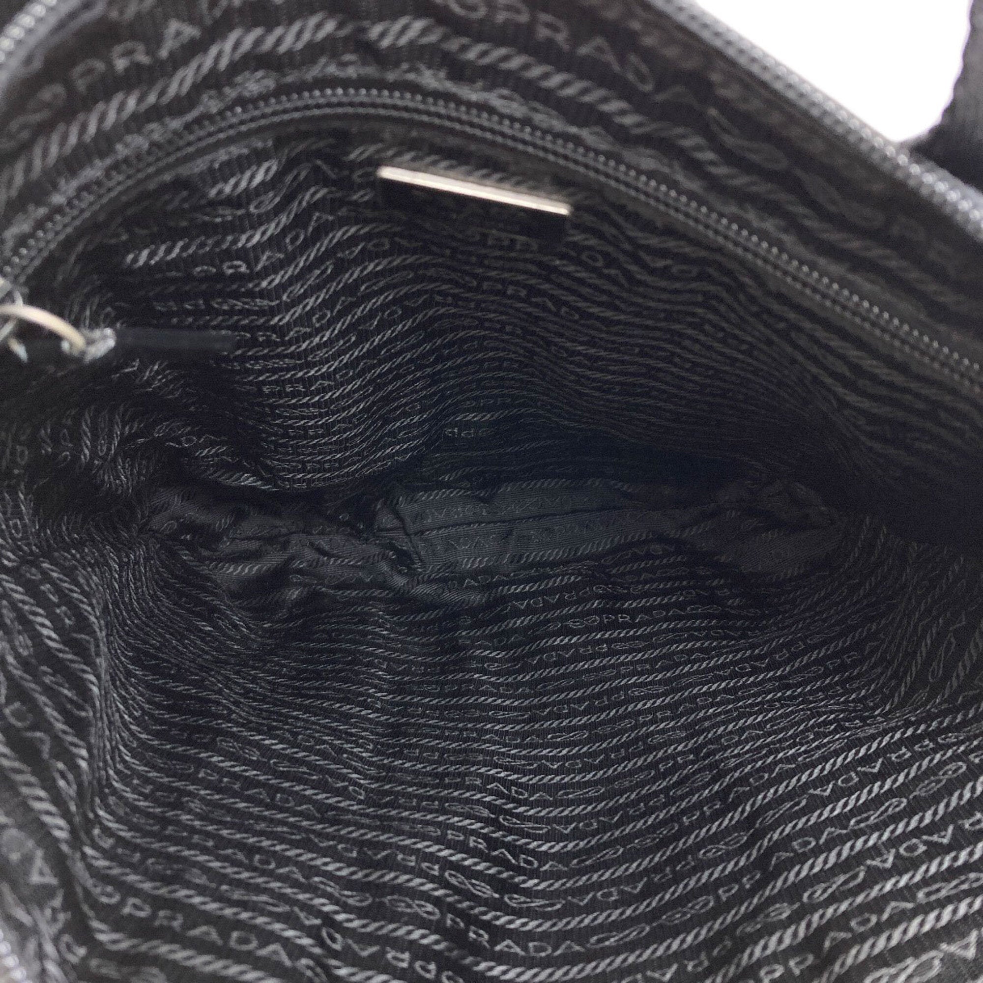 Prada Black Nylon Leather Handbag (Pre-Owned)