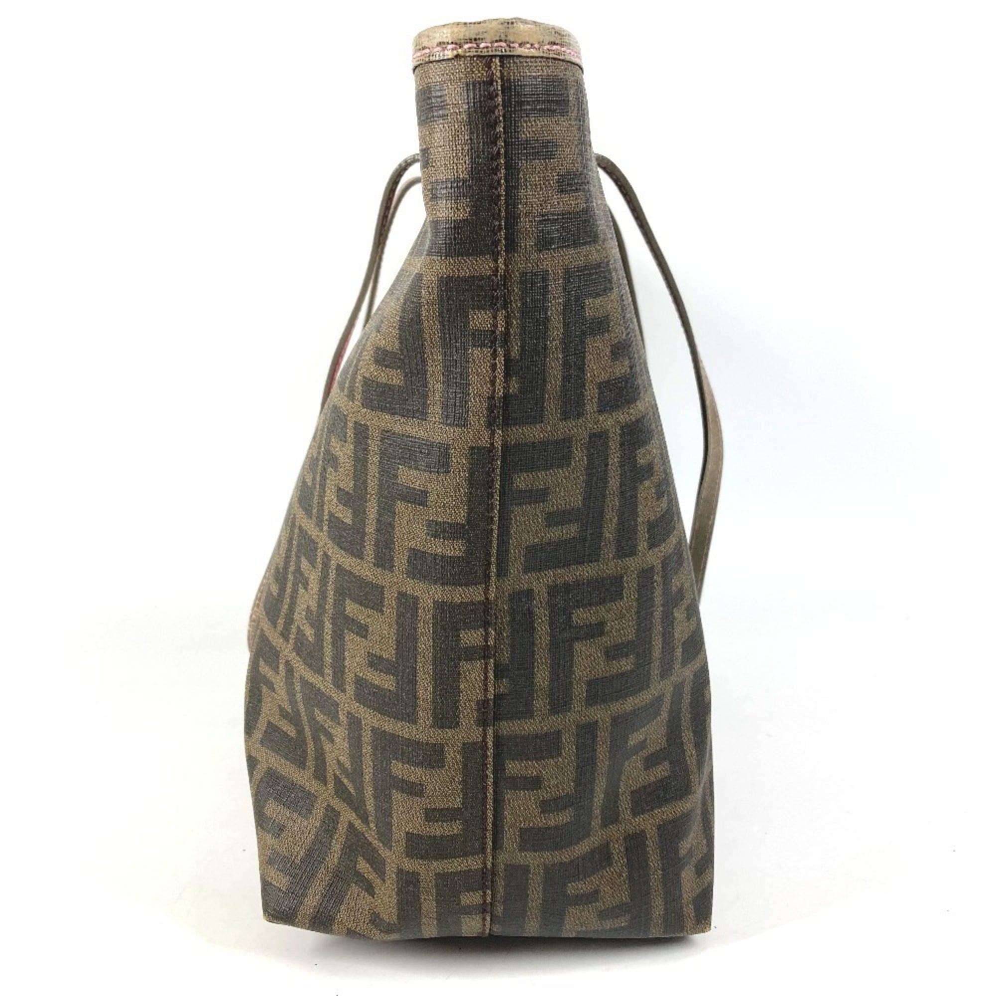 Fendi Zucca Brown Pvc Leather Shoulder Bag Tote Bag (Pre-Owned)