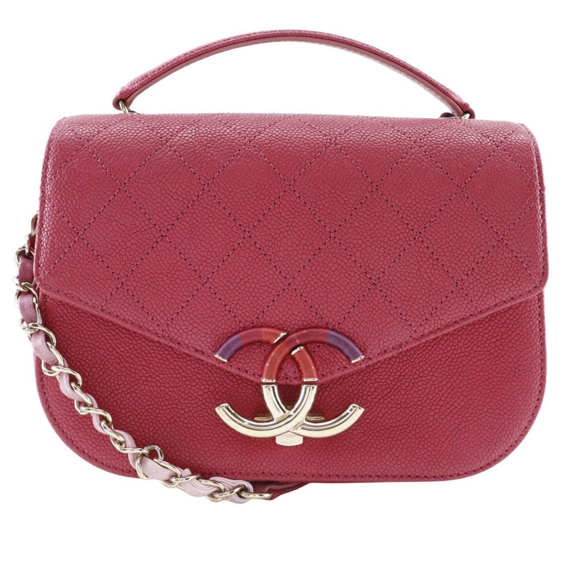 Chanel Pink Caviar Leather Handbag (Pre-Owned)
