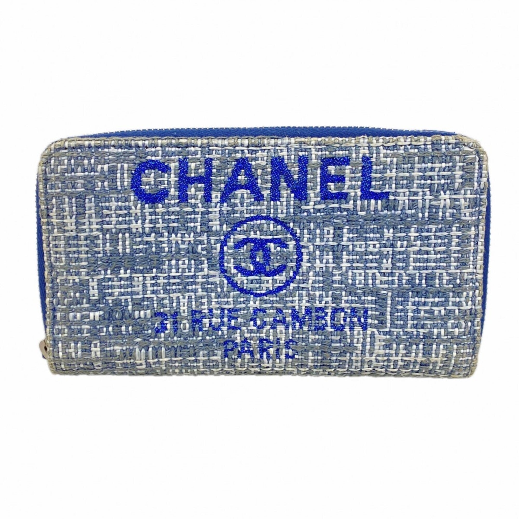 Chanel Blue Tweed Wallet (Bi-Fold) (Pre-Owned)