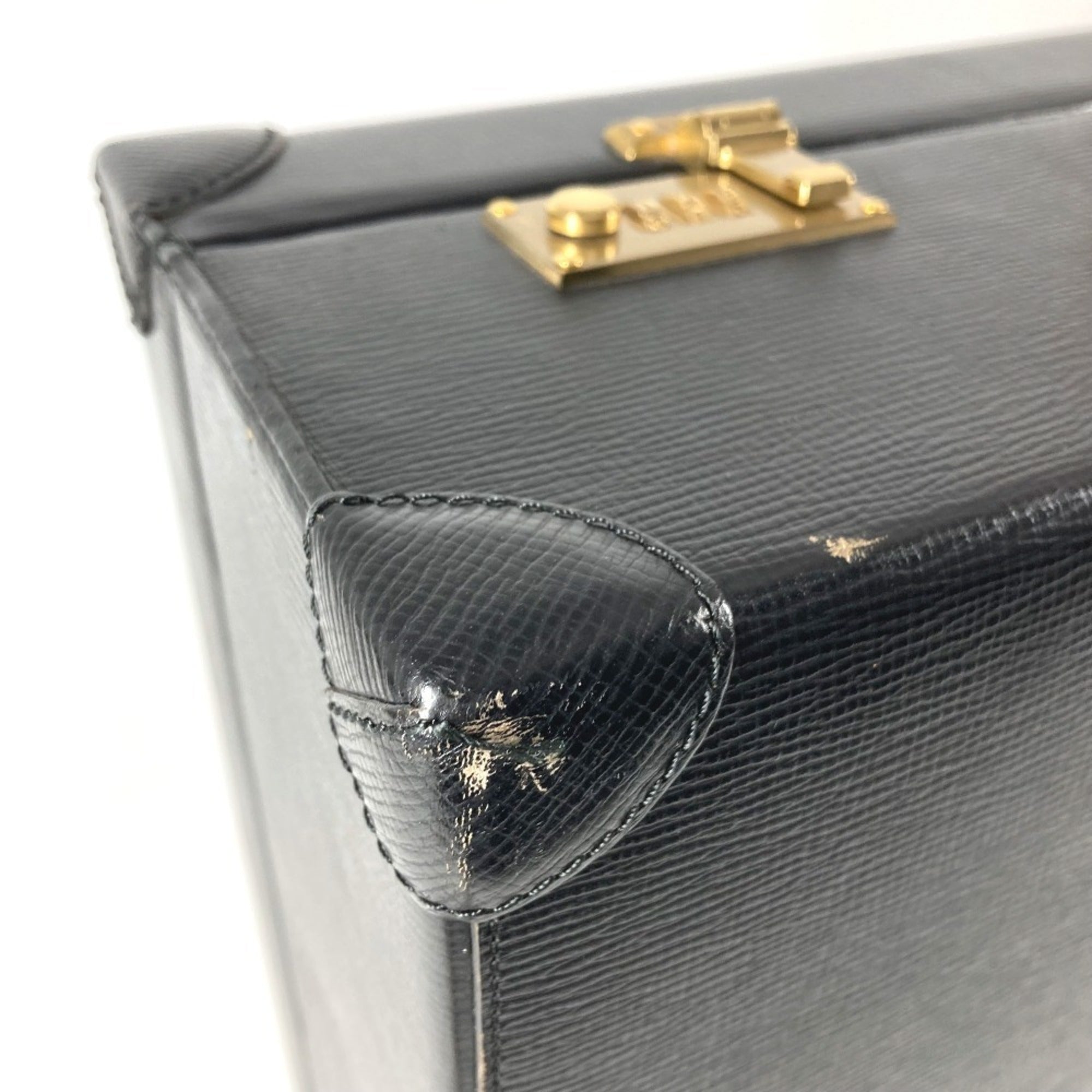 Loewe Black Leather Attaché Case Handbag Tote Bag (Pre-Owned)