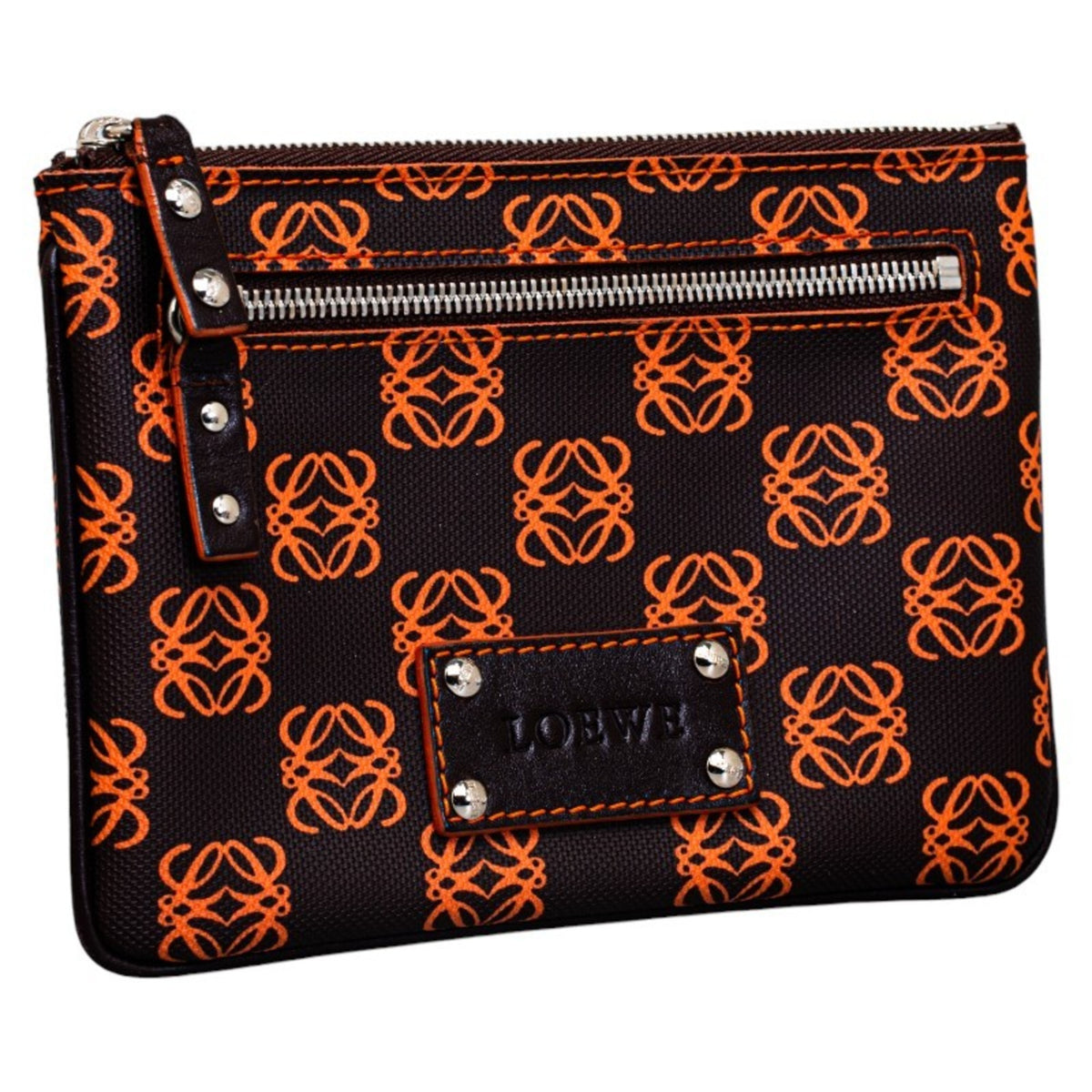 Loewe Black Orange Pvc Leather Pouch (Pre-Owned)