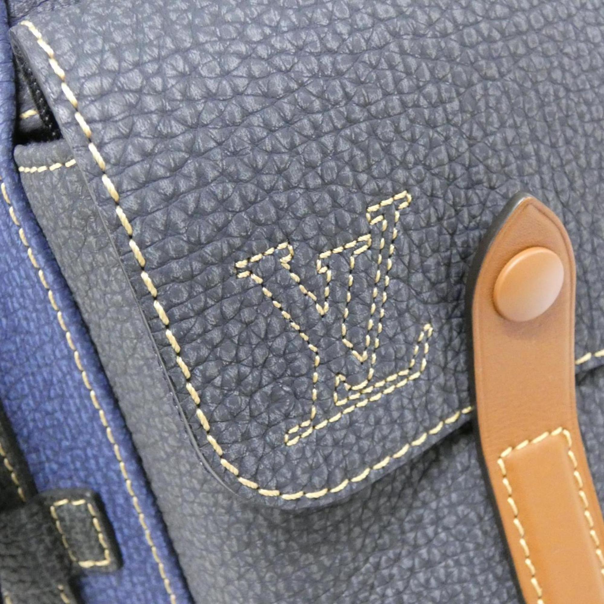 Louis Vuitton Blue Leather Backpack (Pre-Owned)