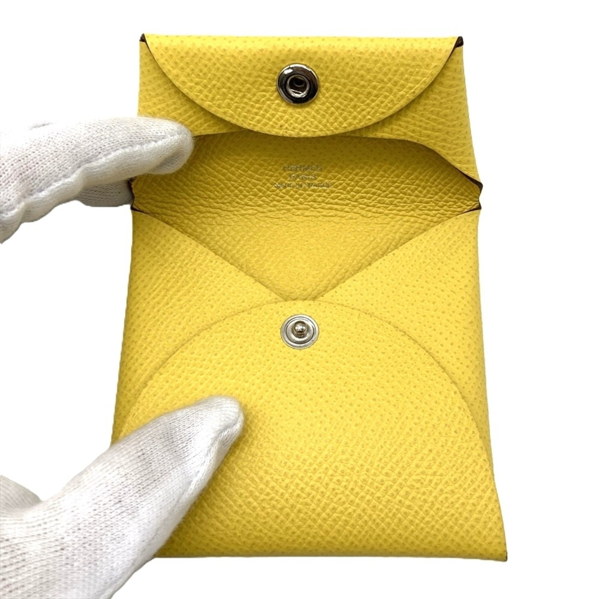 Hermes Yellow Epsom Leather Coin Purse/Coin Case (Pre-Owned)