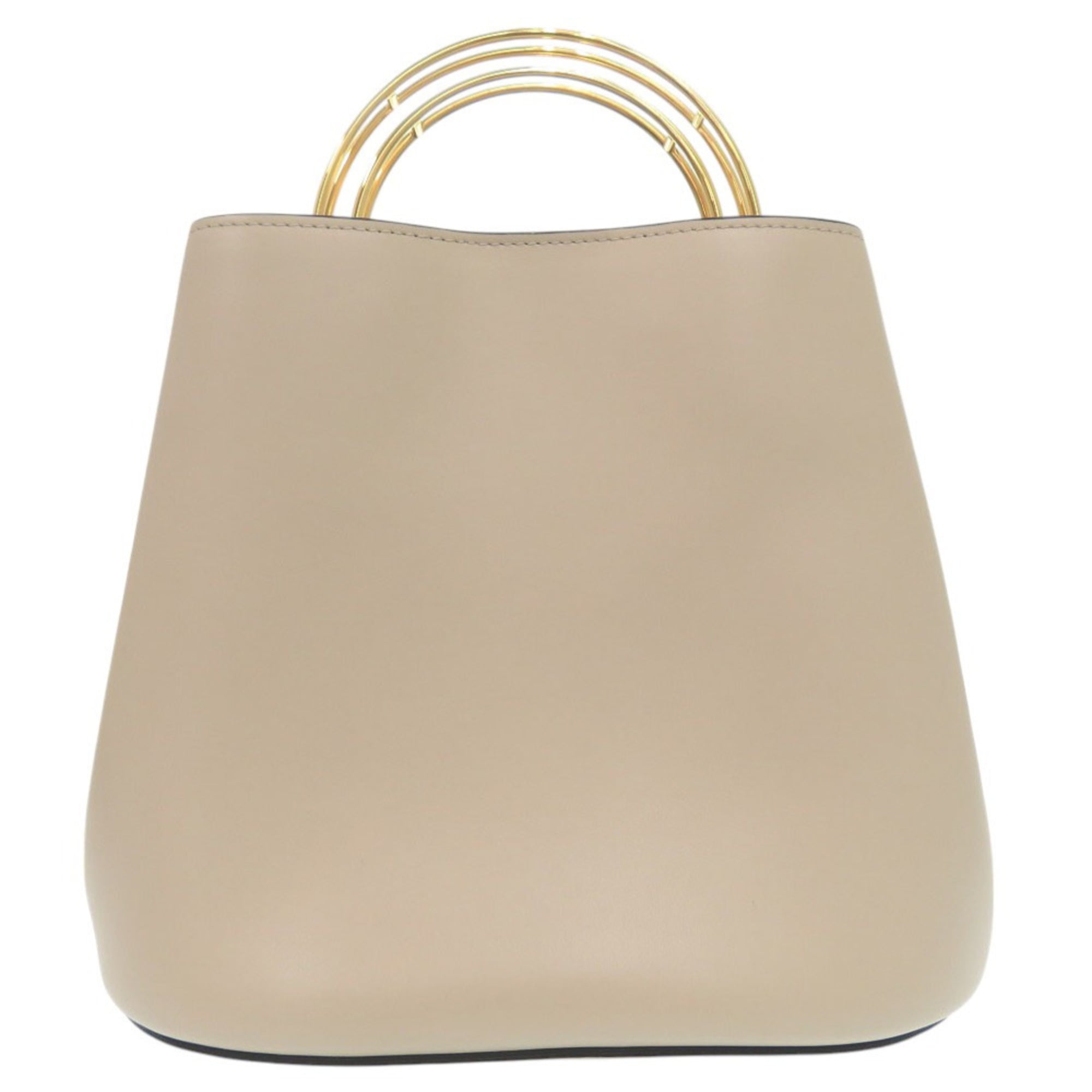 Marni Beige Leather Handbag Shoulder Bag (Pre-Owned)