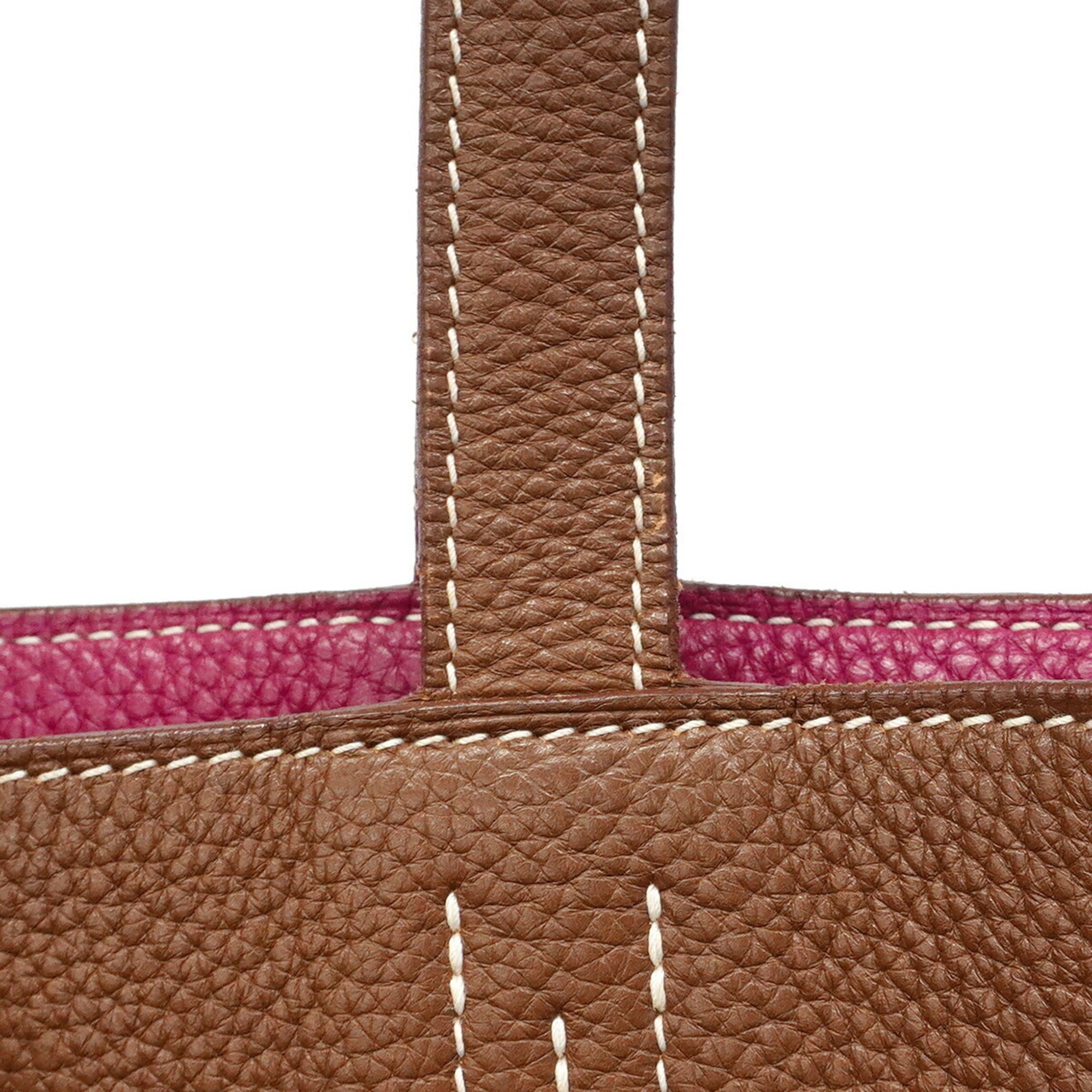 Hermes Marron Tosca Taurillon Clemence Leather Tote Bag (Pre-Owned)