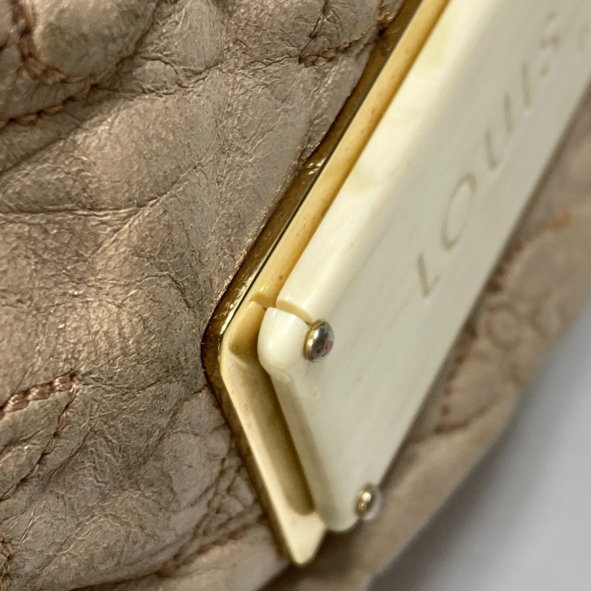 Louis Vuitton Monogram Olympe Beige Ecru Leather Shoulder Bag (Pre-Owned)