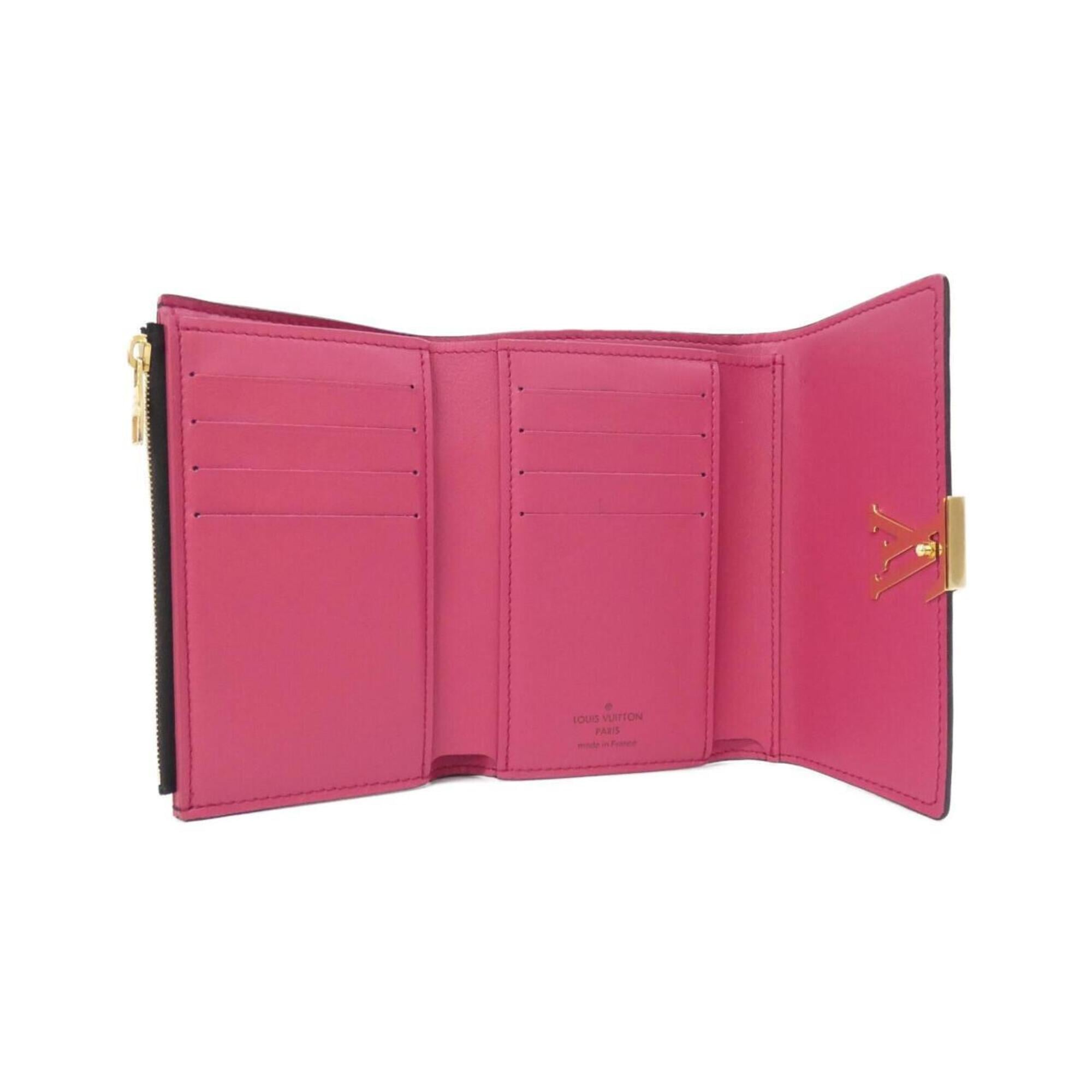 Louis Vuitton Taurillon Black Hot Pink Leather Wallet (Bi-Fold) (Pre-Owned)