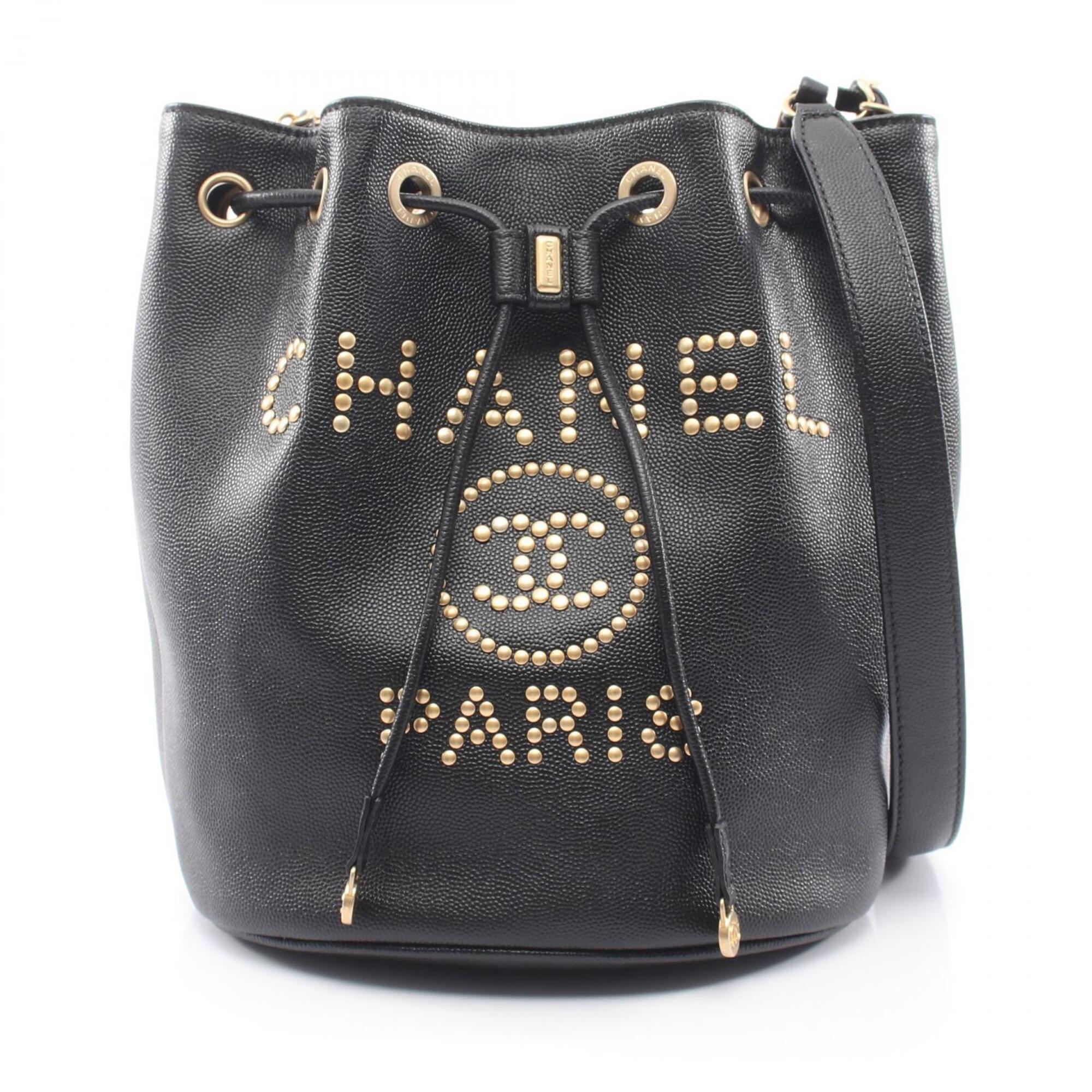 Chanel Black Grained Calfskin Handbag Shoulder Bag (Pre-Owned)