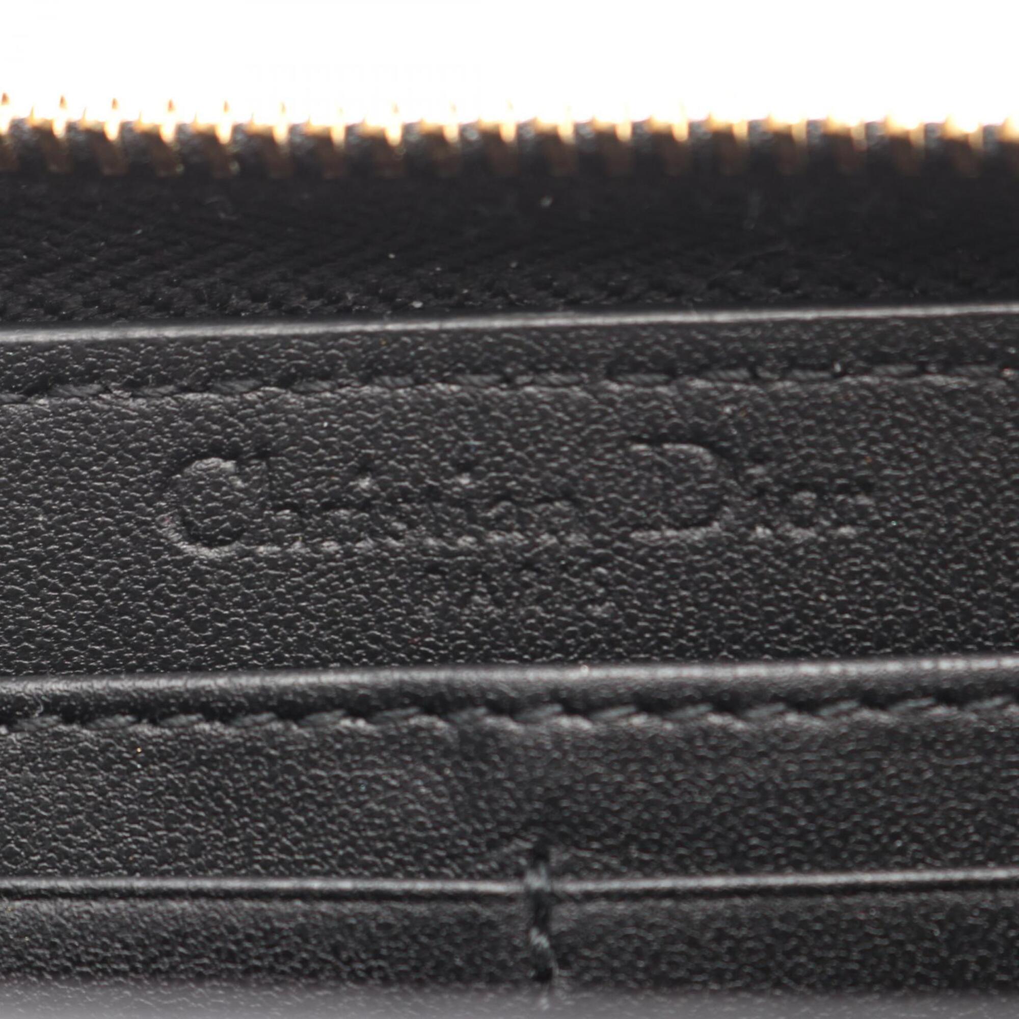 Christian Dior Black Leather Long Wallet (Bi-Fold) (Pre-Owned)