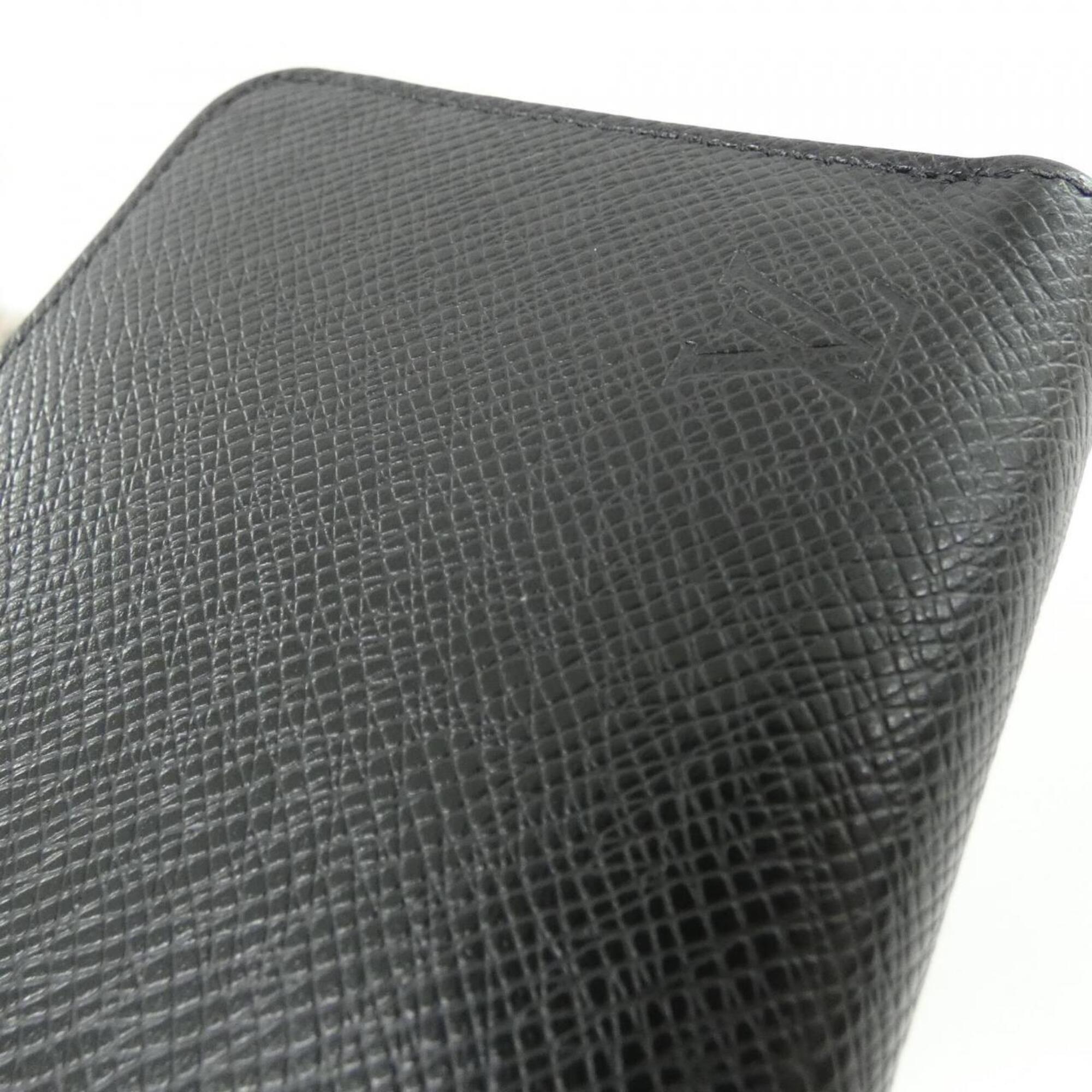 Louis Vuitton Black Leather Long Wallet (Bi-Fold) (Pre-Owned)