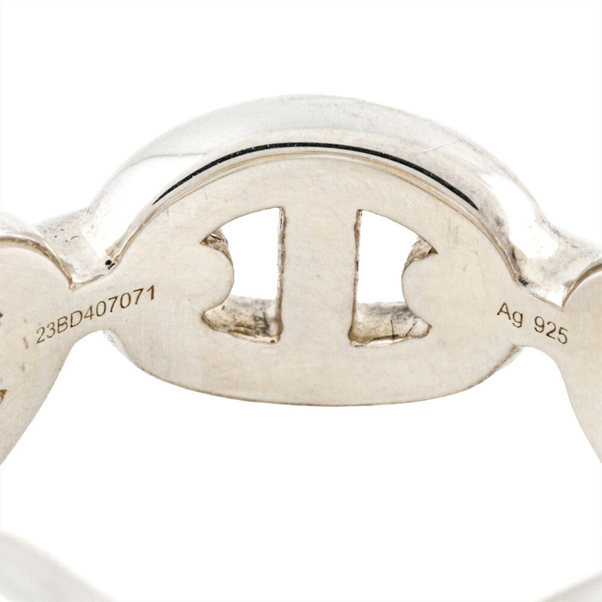 Hermes Silver Silver 925 Band Ring (Pre-Owned)