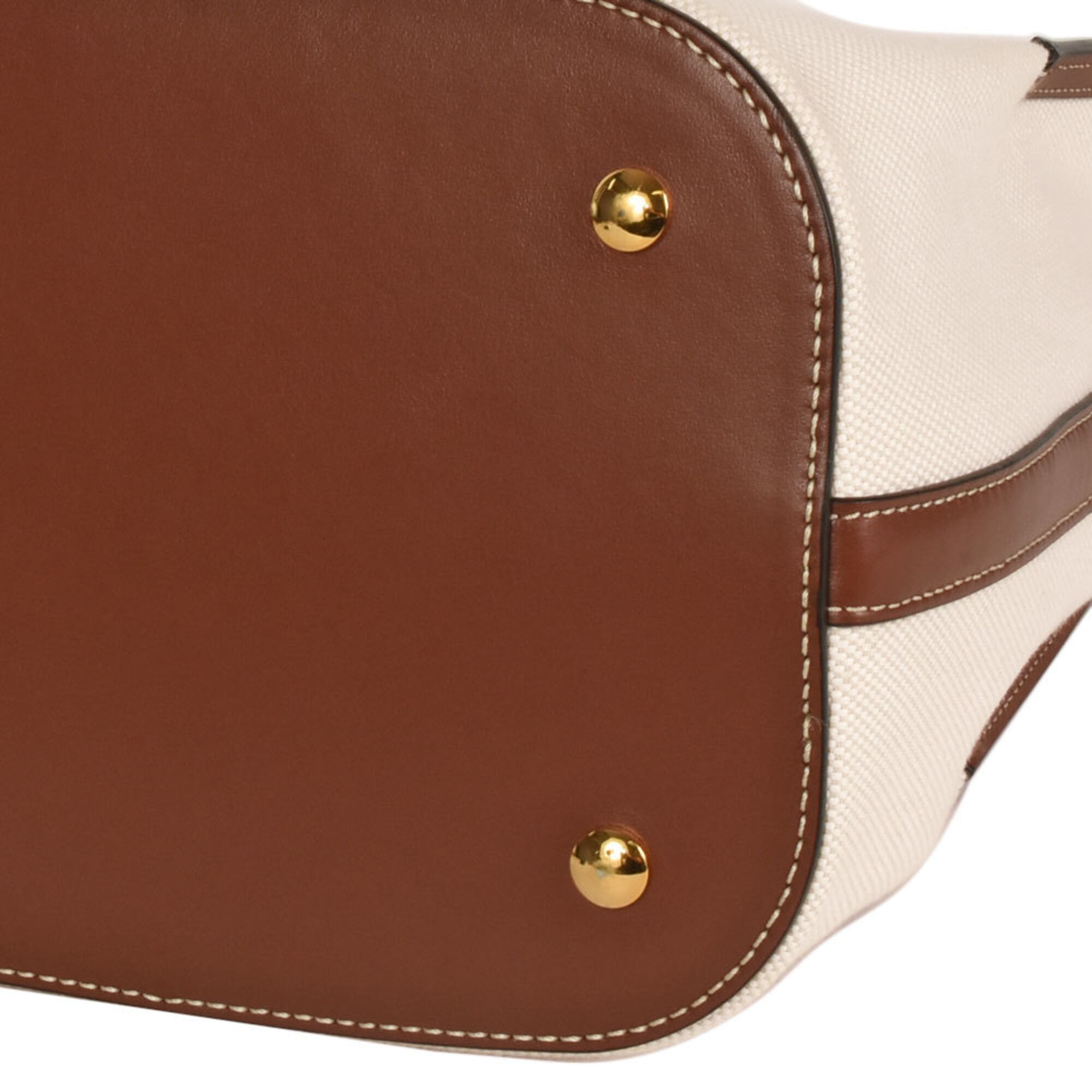 Burberry Brown Canvas Leather Shoulder Bag (Pre-Owned)