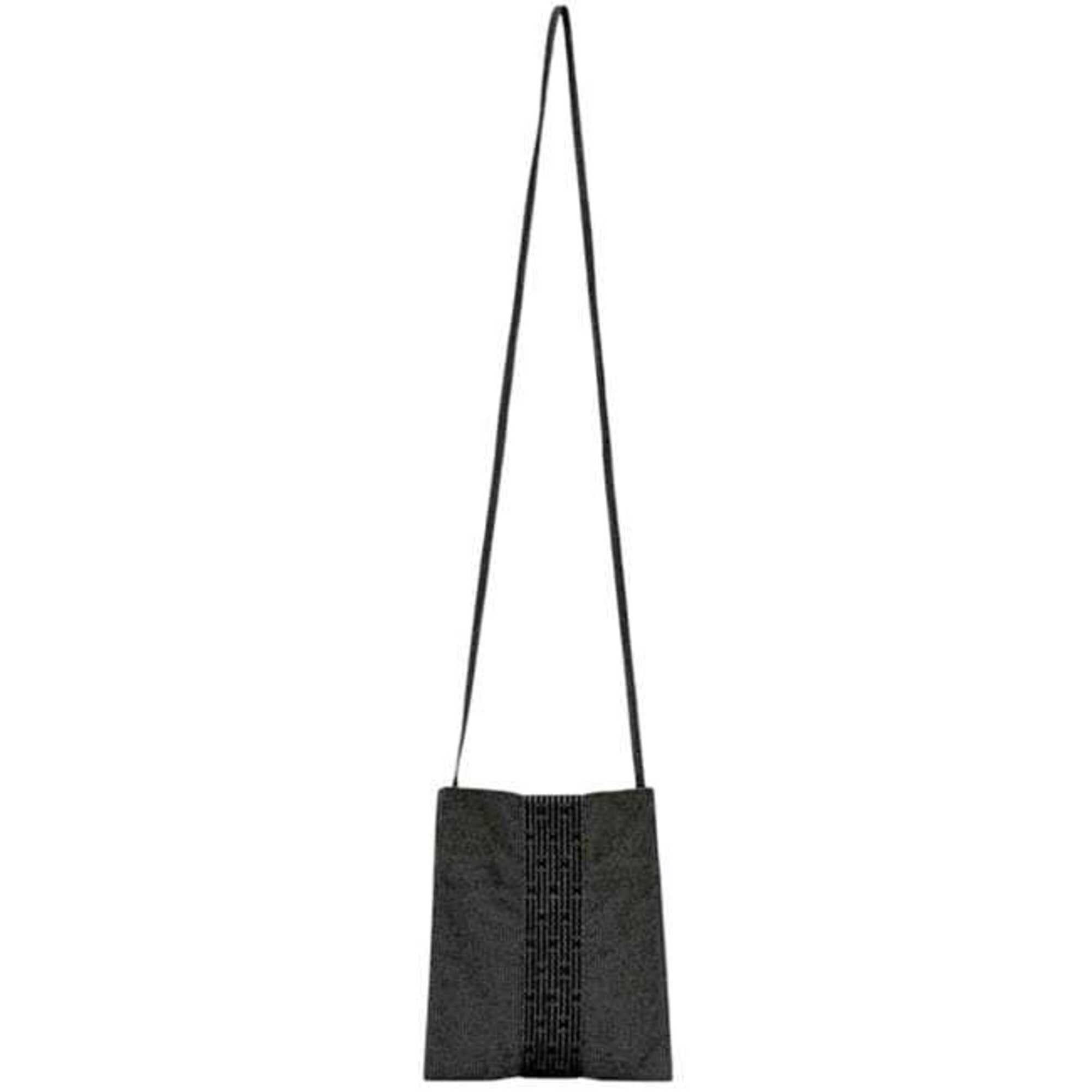 Hermes Her Line Gray Canvas Pochette Shoulder Bag (Pre-Owned)