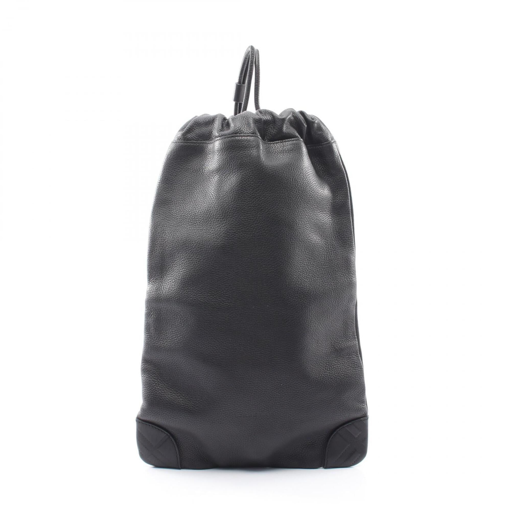 Burberry Black Leather Handbag Shoulder Bag (Pre-Owned)