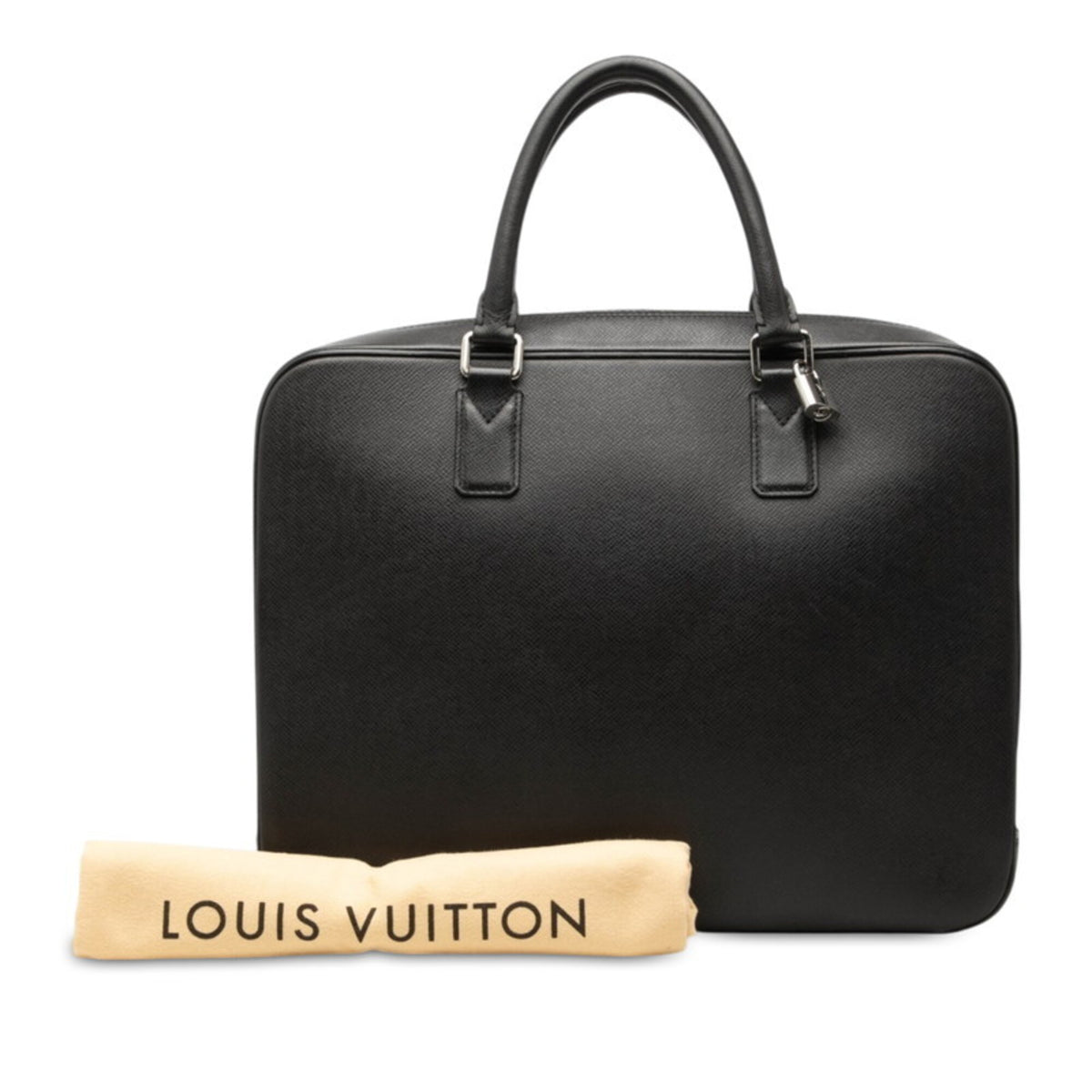 Louis Vuitton Ardoise Black Leather Handbag (Pre-Owned)
