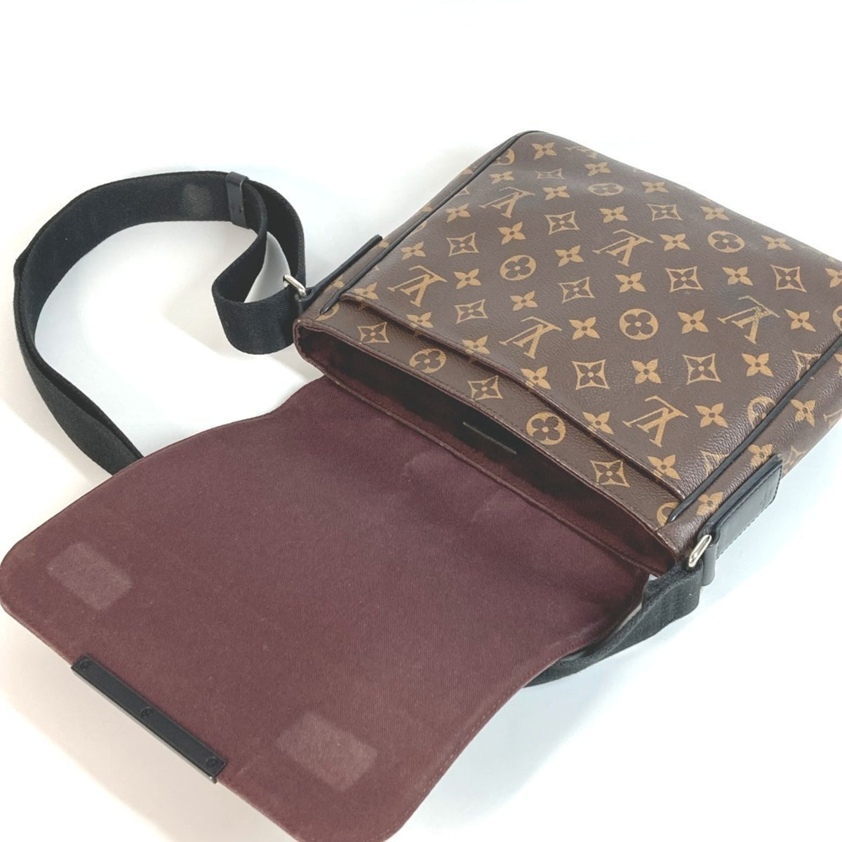 Louis Vuitton Black Brown Monogram Messenger Bag Shoulder Bag (Pre-Owned)