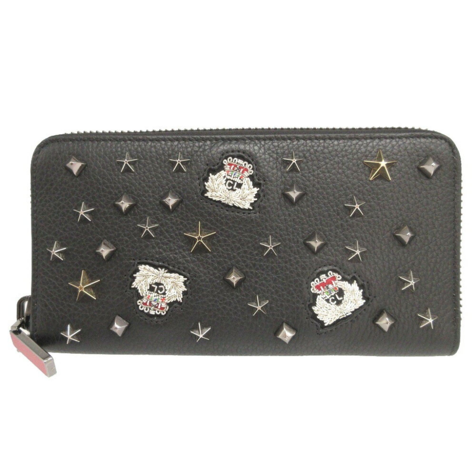 Christian Louboutin Black Leather Long Wallet (Bi-Fold) (Pre-Owned)