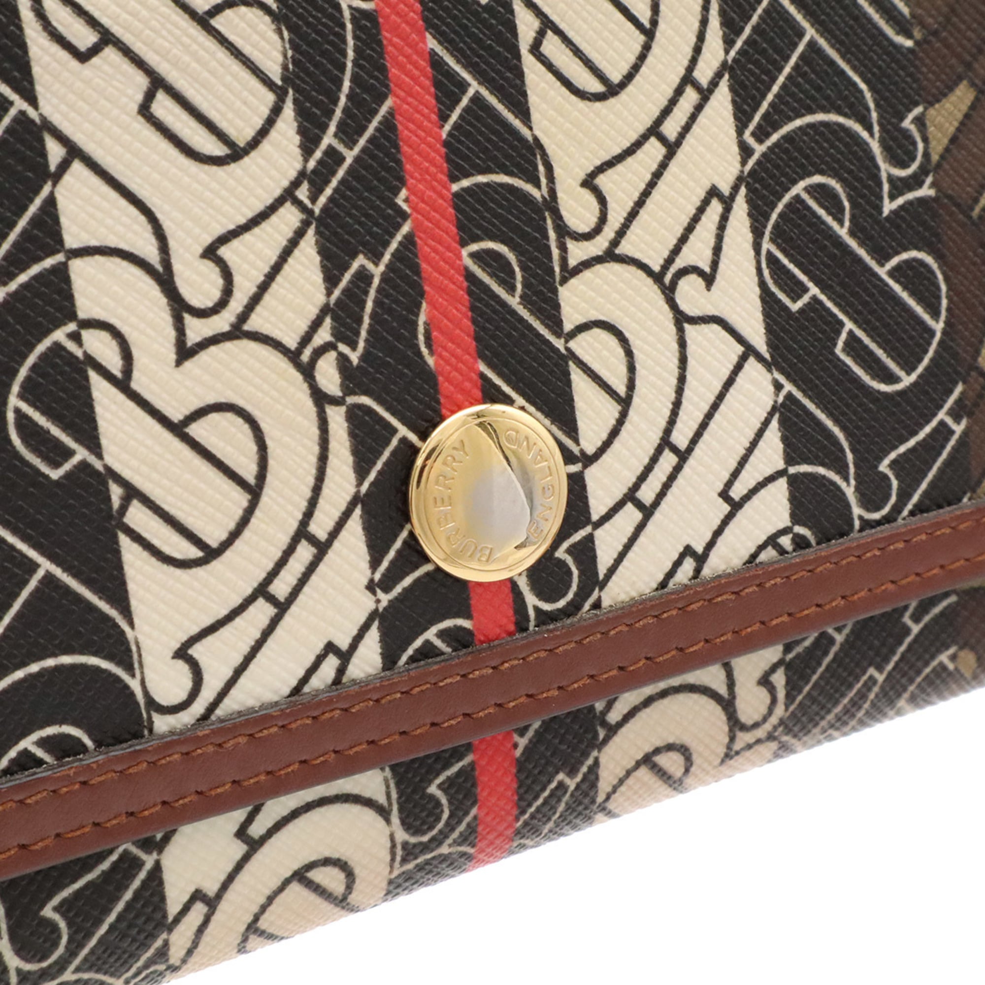 Burberry Beige Black Brown Ivory Red Color Coated Canvas Leather Long Wallet (Bi-Fold) (Pre-Owned)