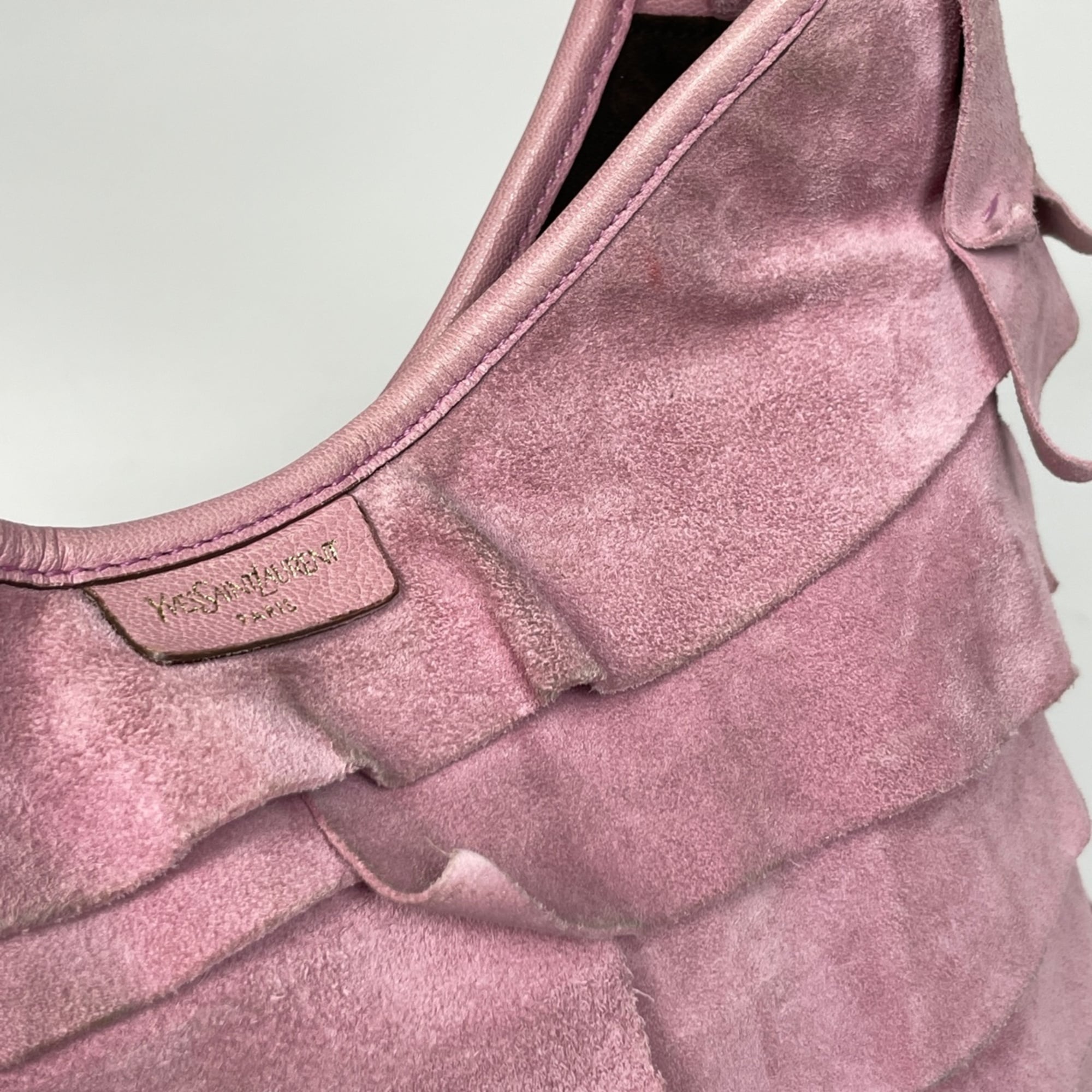 Yves Saint Laurent Pink Suede Shoulder Bag (Pre-Owned)