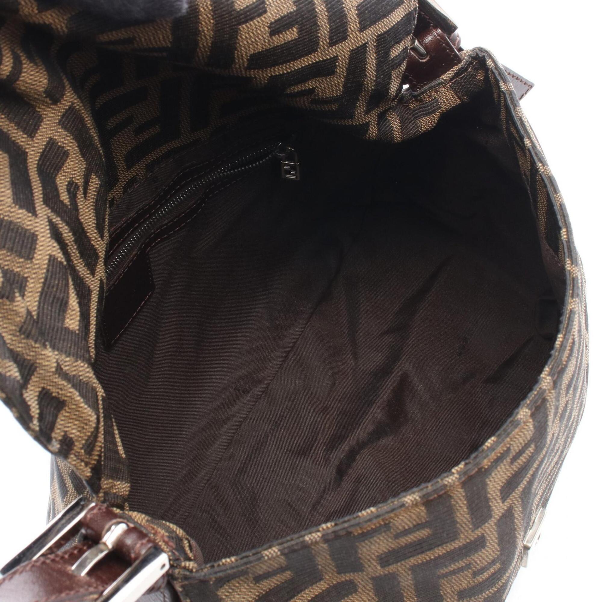 Fendi Brown Canvas Leather Handbag (Pre-Owned)